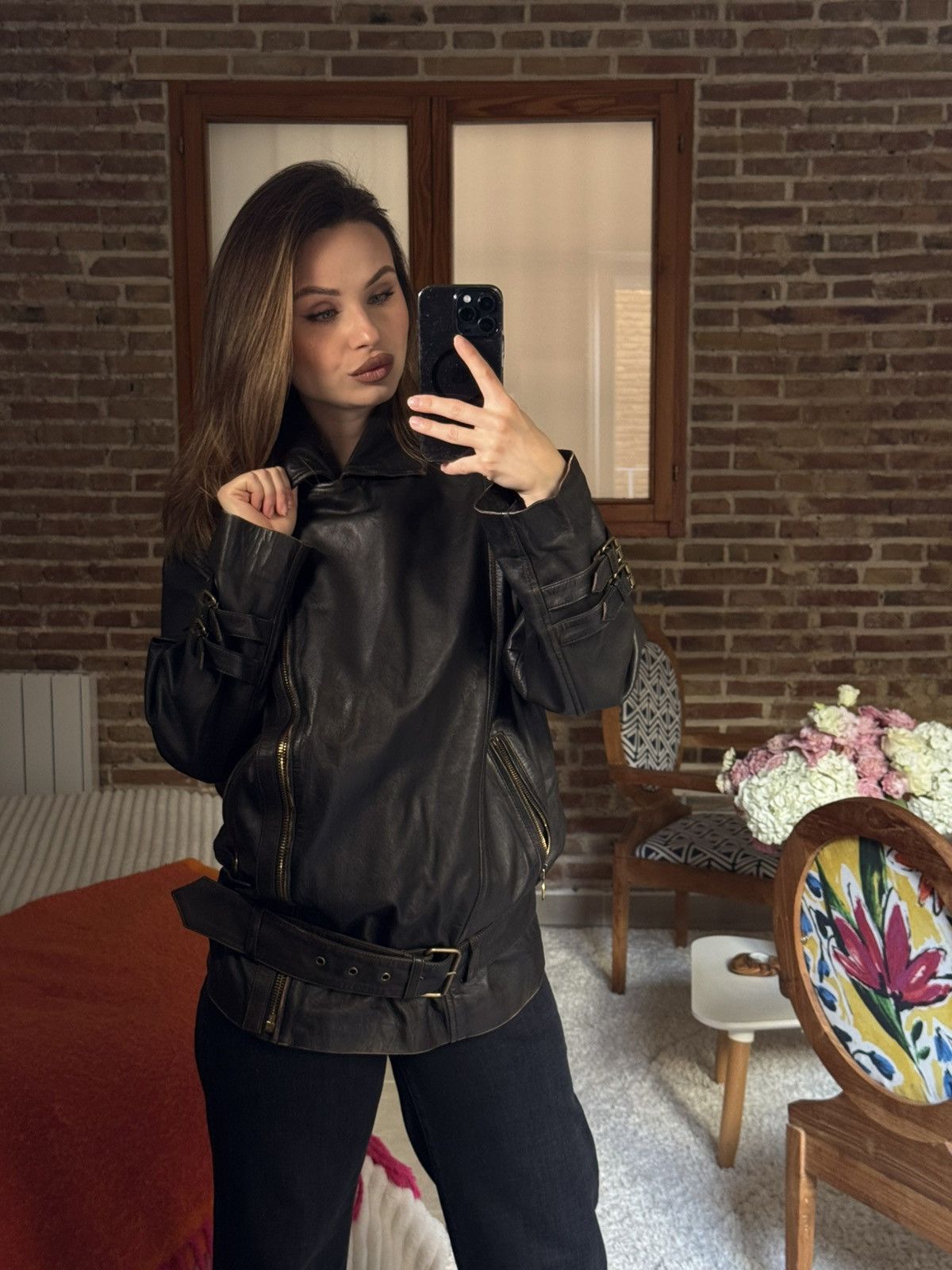 Pinko Pinko Bora Chiodo Leather Jacket Black Size S / US 4 / IT 40 - 9 Thumbnail