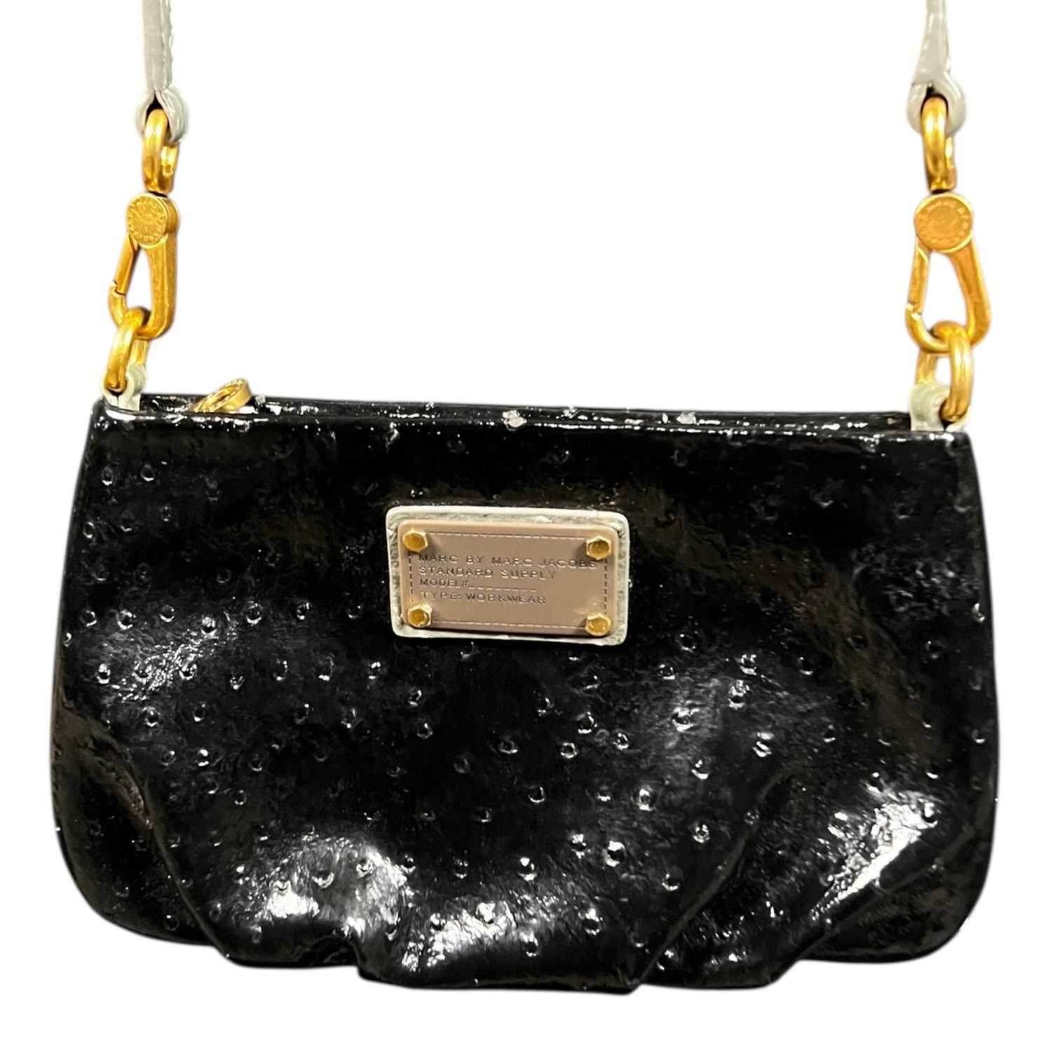 Marc by Marc Jacobs Marc by Marc Jacobs Q Percy Blk Ostrich Embosd Faux Leather Size ONE SIZE - 2 Thumbnail
