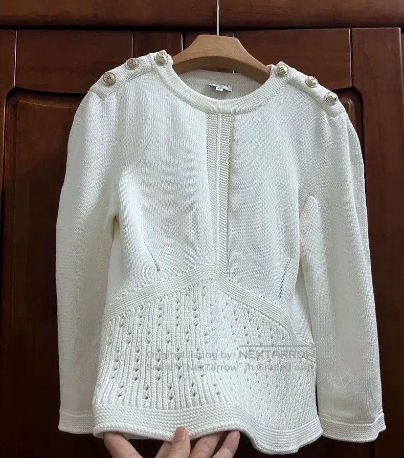 Chanel Chanel 23C beige elegant knitted long sleeves Size XXS / US 00 / IT 34 - 5 Thumbnail