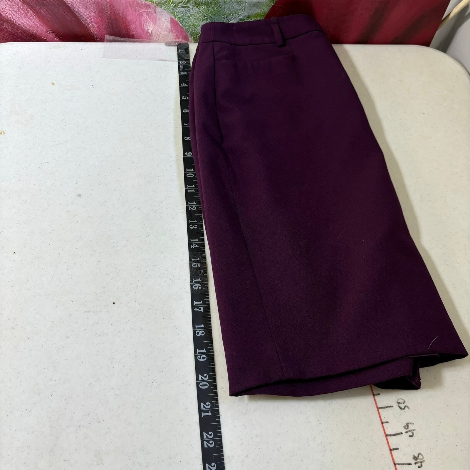 Calvin Klein Calvin Klein Womens Skirt Size 6P Purple Pencil Office Wor Size 28" / US 6 / IT 42 - 7 Thumbnail