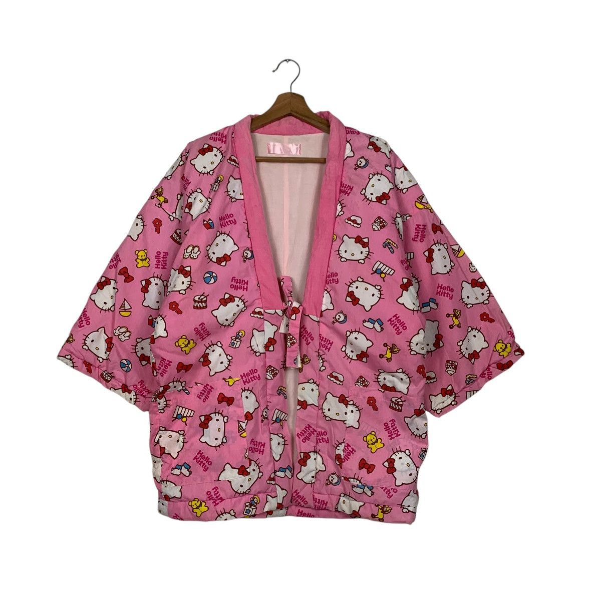 Japanese Brand Vintage HELLO KITTY Fullprint Pink Kimono Jacket #2820-C127 Size M / US 6-8 / IT 42-44 - 1 Thumbnail