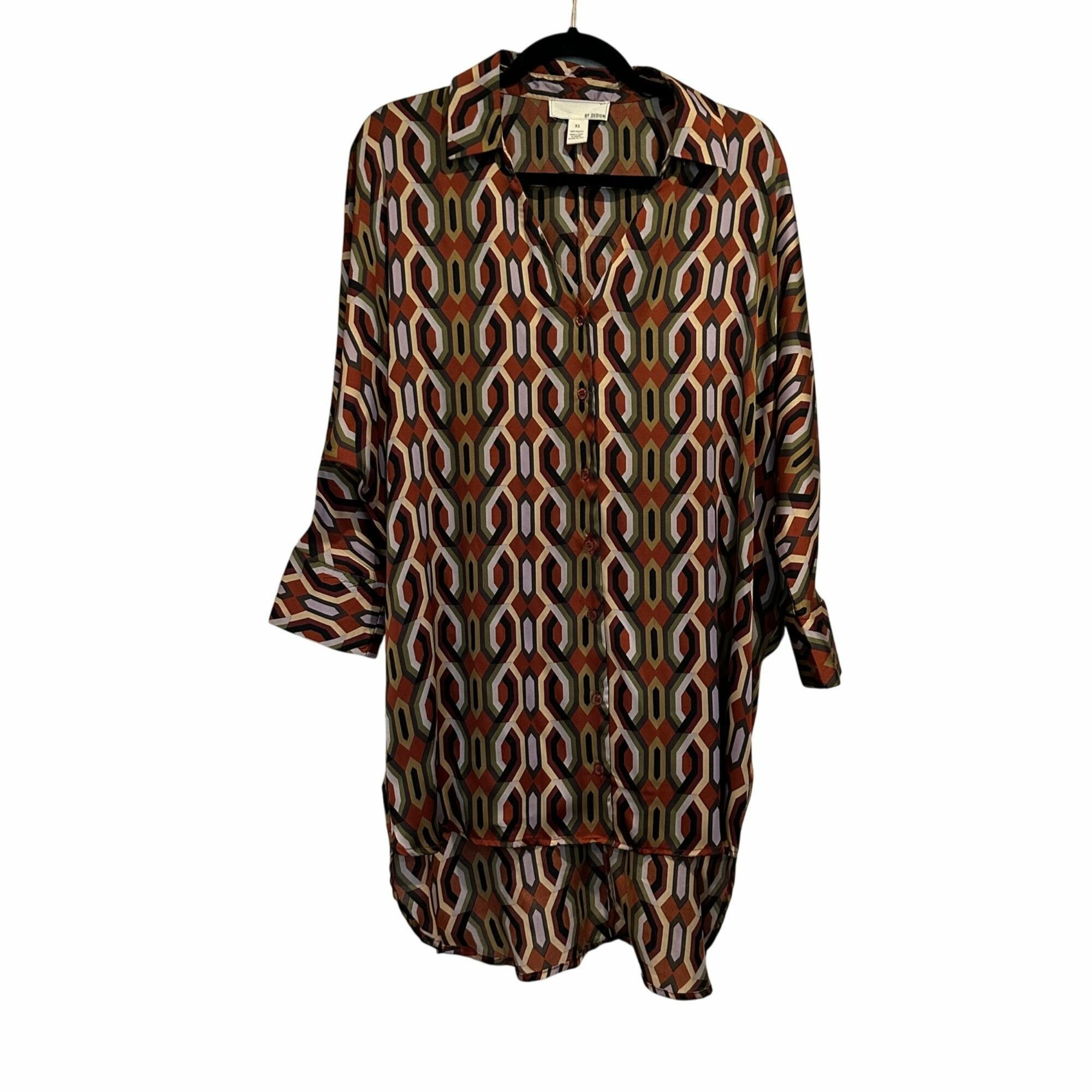 Other ✨By Design Size XS Women's Geometric Pattern Hi-Low Tunic Dr Size XS / US 0-2 / IT 36-38 - 1 Thumbnail