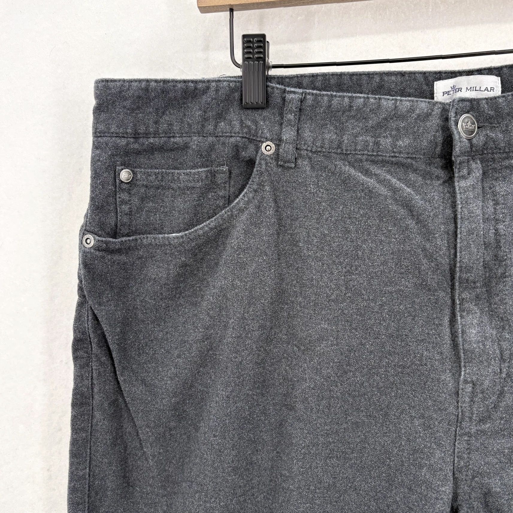 Peter Millar Peter Millar Pants Mens 40x28 Gray Flannel 5 Pocket Stretch Casual Chino Preppy Size US 40 / EU 56 - 3 Thumbnail