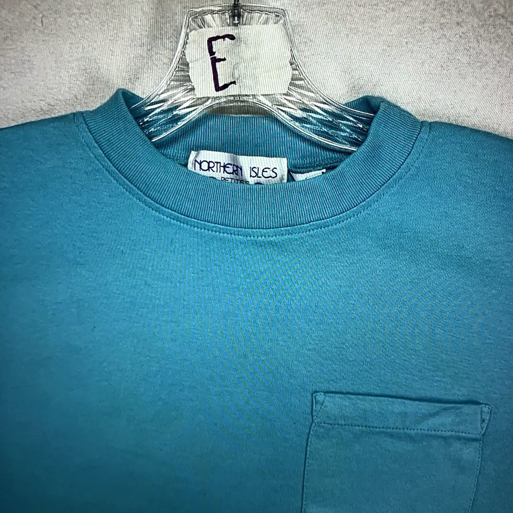 Vintage VINTAGE 90s Northern Isles Women’s T-Shirt Dressy Casual Short Sleeve Crew Neck Knit Icy Blue XL Girls Size L / US 10 / IT 46 - 5 Thumbnail
