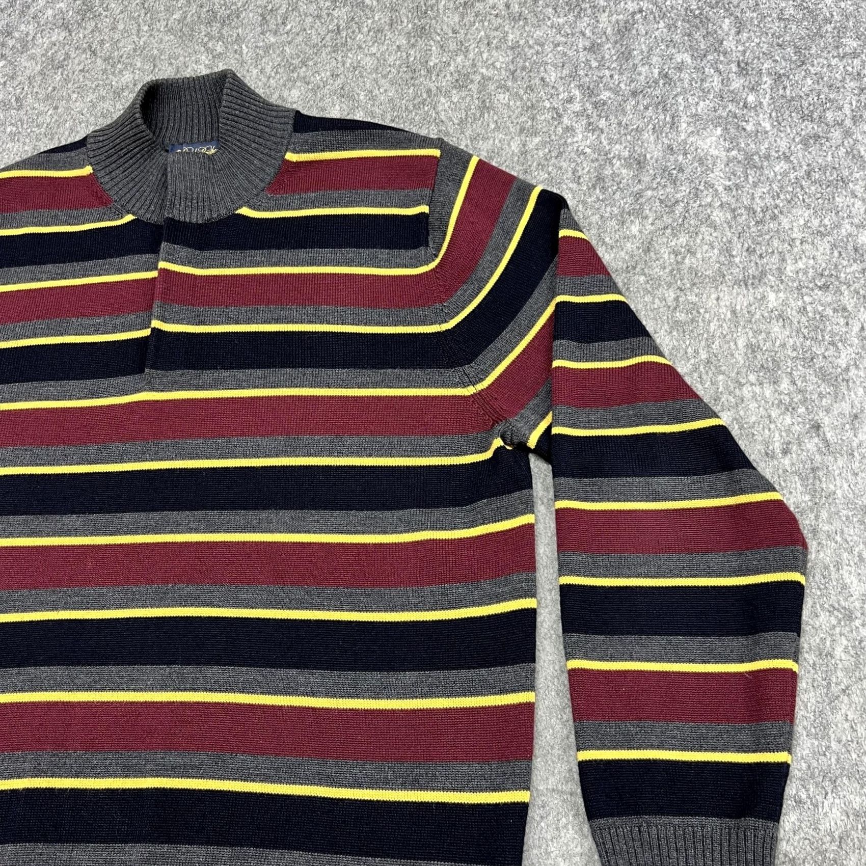 Brooks Brothers Brooks Brothers Sweater Mens XL Striped Mock Neck Henley Wool Size US XL / EU 56 / 4 - 7 Thumbnail