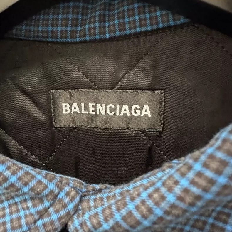Balenciaga Balenciaga size 38 SS21 chest pocket embroidered logo plaid Size US M / EU 48-50 / 2 - 4 Thumbnail