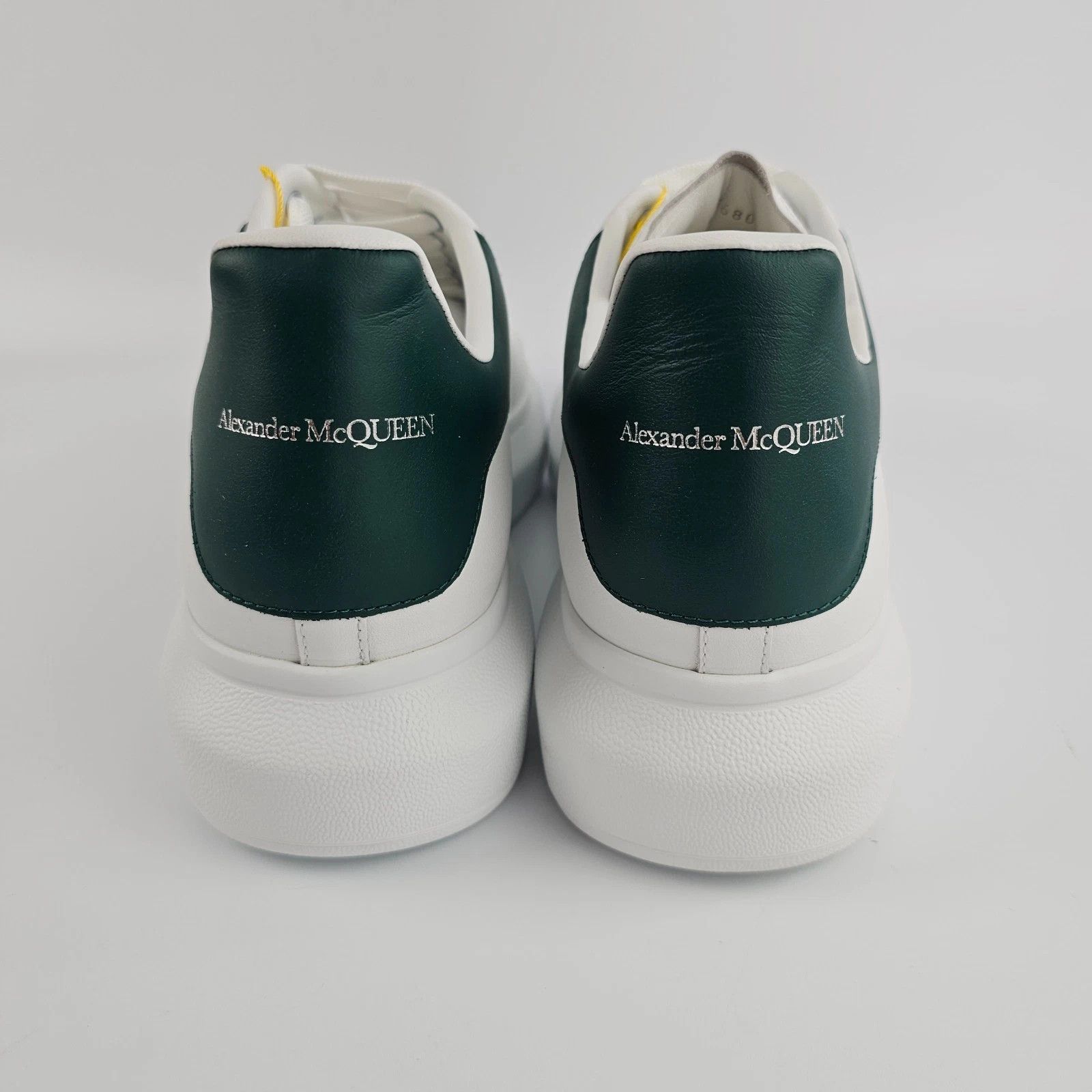 MCQUEEN Oversized $590 Men's Wht/Grn Lthr Sneakers