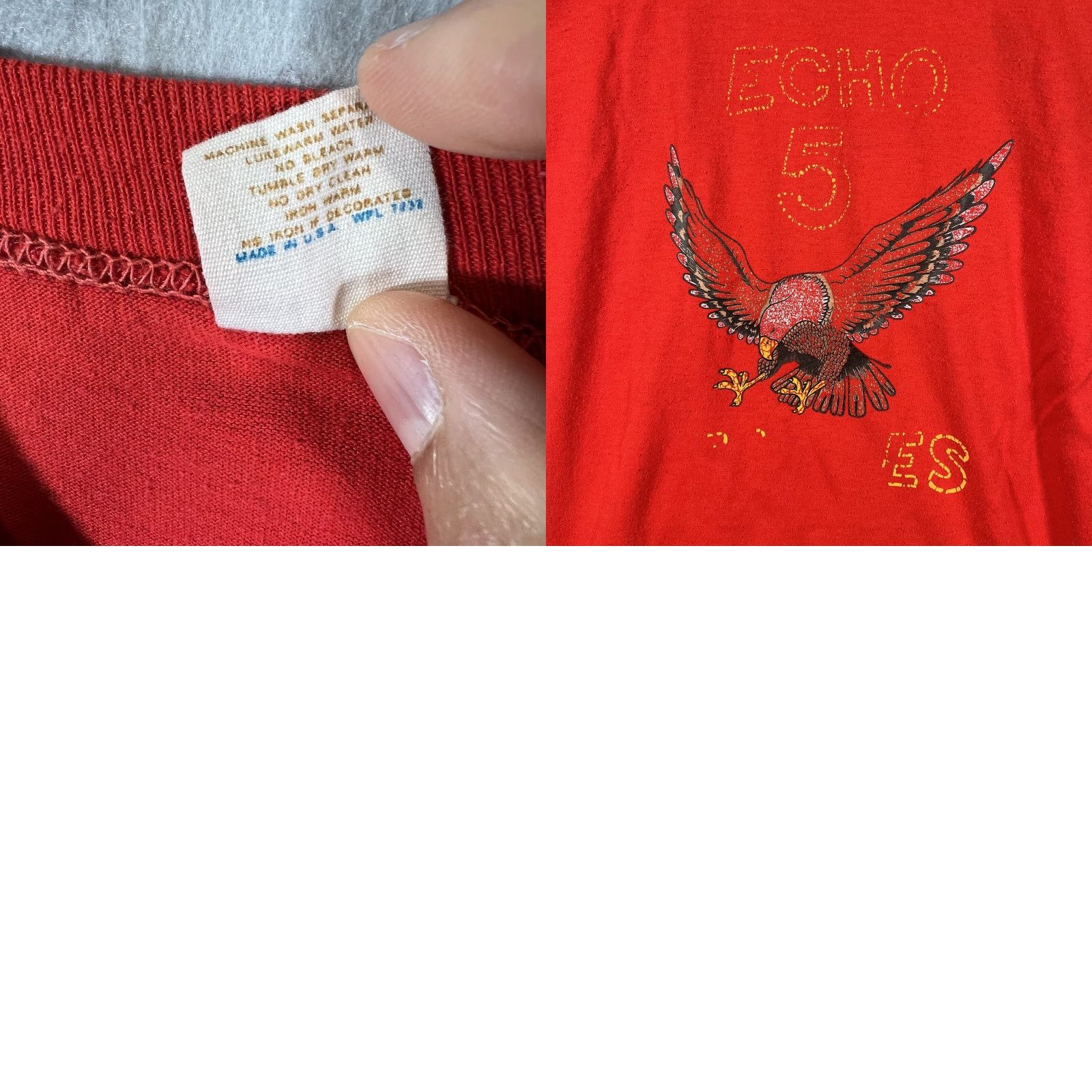 Vintage VINTAGE A1 80s Be Proud This We'll Defend Echo 5 Eagles T-Shirt Mens Medium Red Size US M / EU 48-50 / 2 - 8 Thumbnail