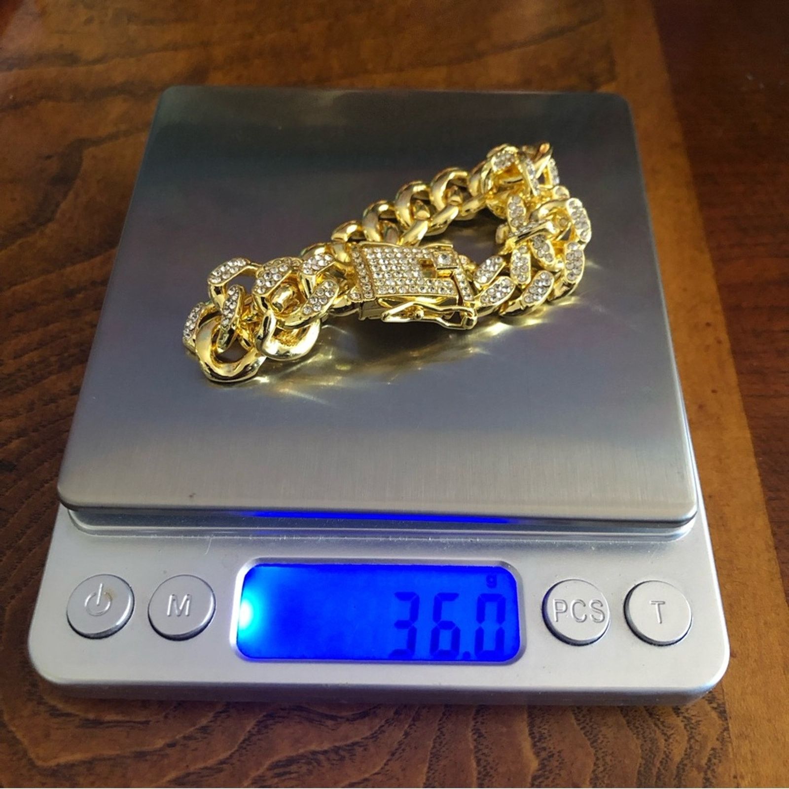 Jewelry Men’s and women’s gold plated Cuban chain link bracelet Size ONE SIZE - 12 Thumbnail