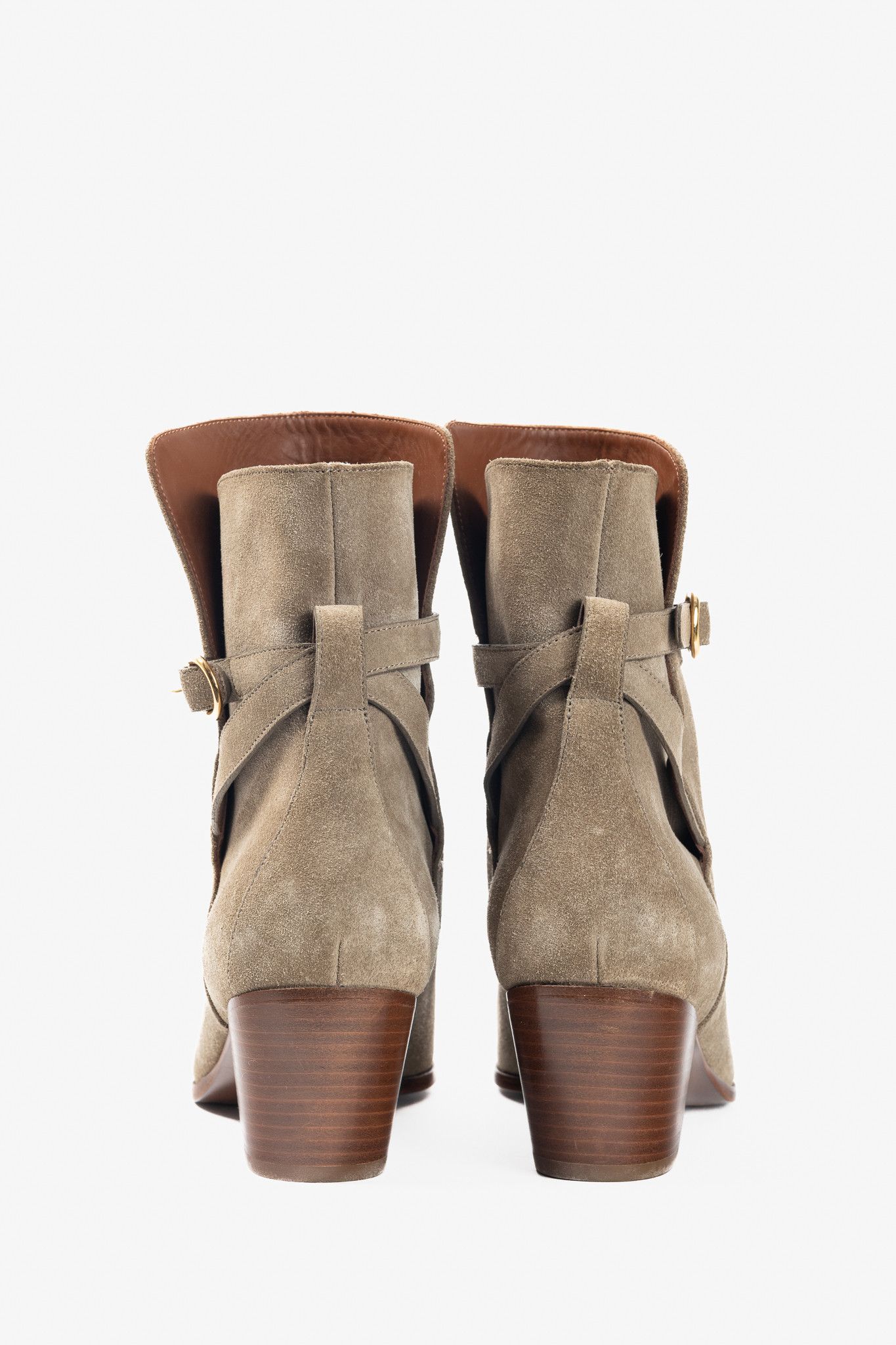 Celine Celine Beige Suede Wraparound Ankle Boots Size US 7.5 / IT 37.5 - 3 Thumbnail