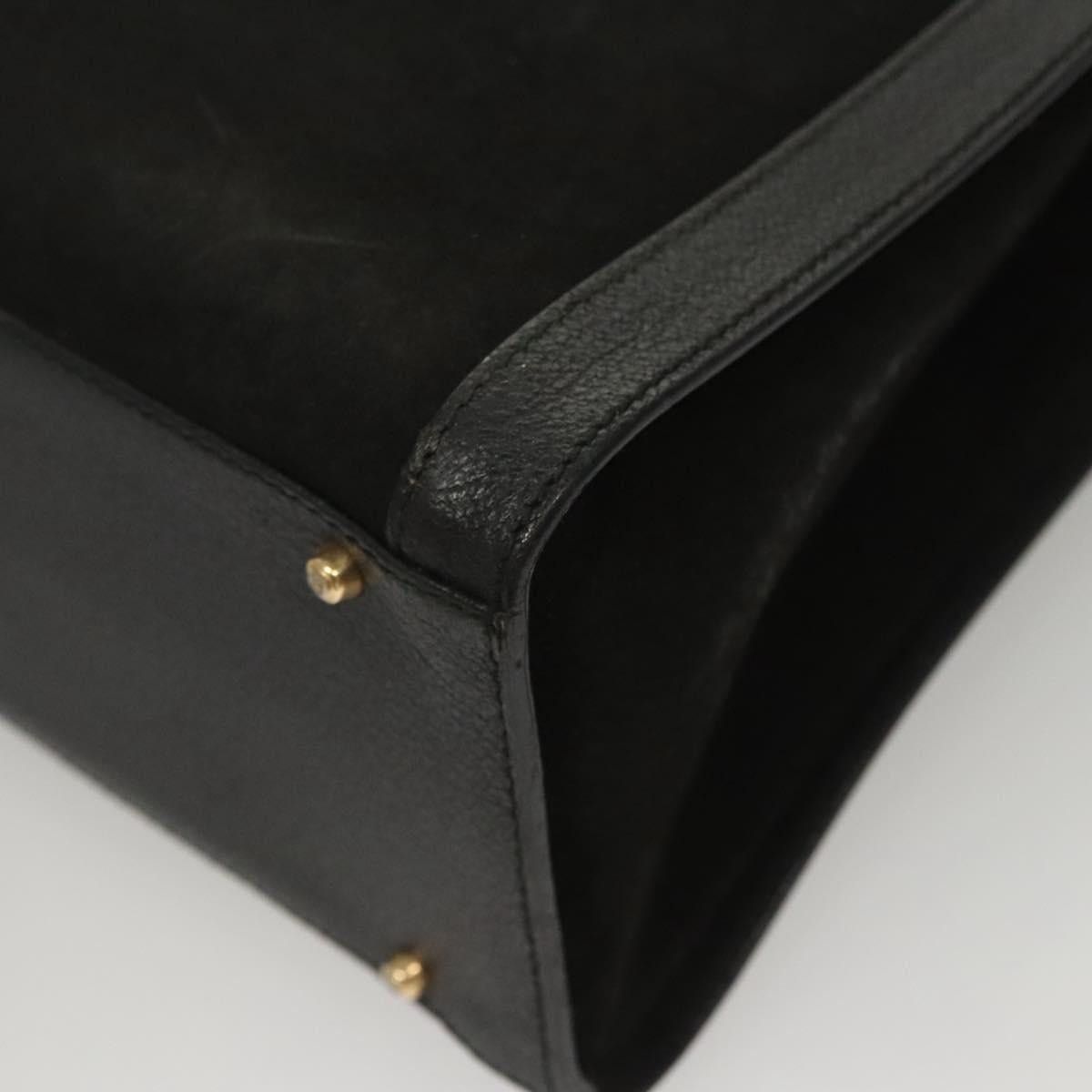 Gucci GUCCI Bamboo Hand Bag Suede Black Gold Size ONE SIZE - 11 Thumbnail