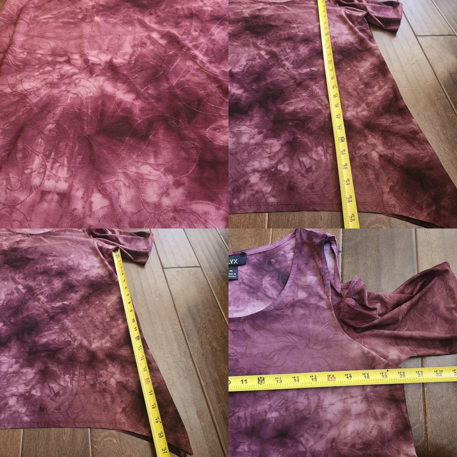 Alyx VINTAGE? (no) ALYX Blouse Women's Short Sleeve Purple Tie Dye Floral Pullover XL Casual Everyday Spring Summer Fall Womens Size XL / US 12-14 / IT 48-50 - 8 Thumbnail