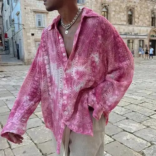 VIBE Fashion Streetwear Hollow Out Lace Cardigan Size US L / EU 52-54 / 3 - 2 Thumbnail
