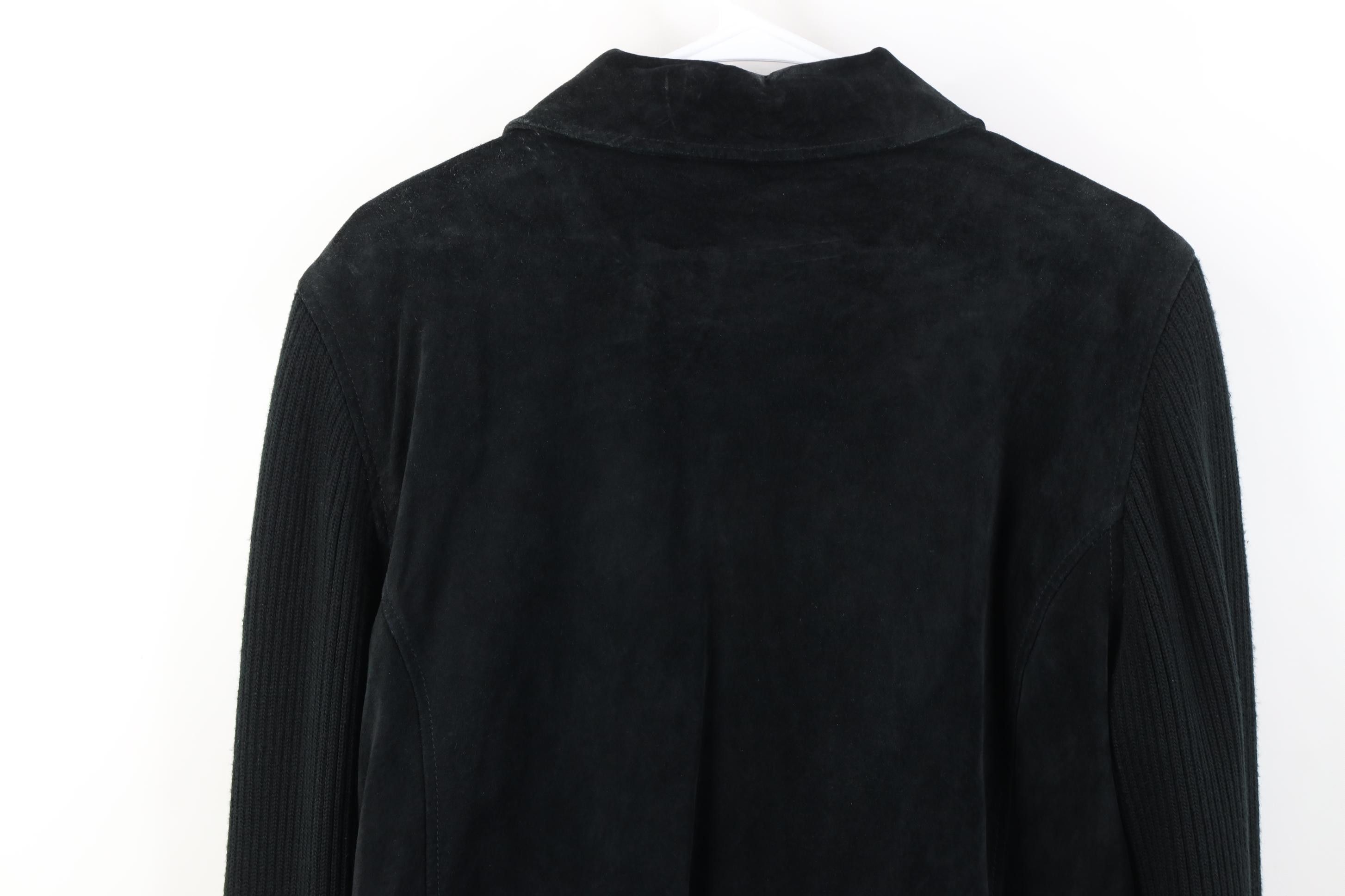 Vintage Vintage 90s Streetwear Leather Sweater Bomber Jacket Black Size XL / US 12-14 / IT 48-50 - 15 Thumbnail