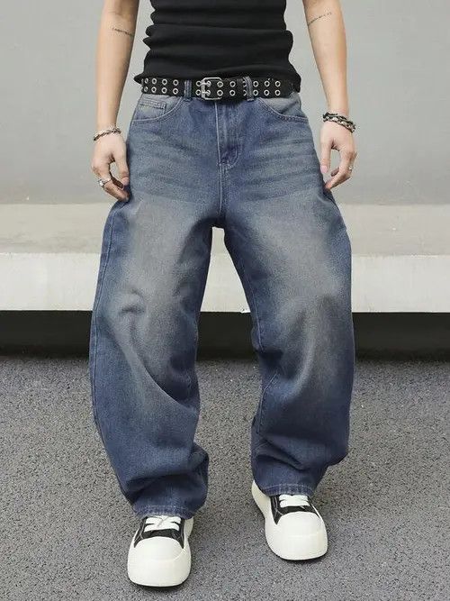 Jean Washed Y2k Denim Jeans Skate fit Baggy Size US 34 / EU 50 - 3 Thumbnail