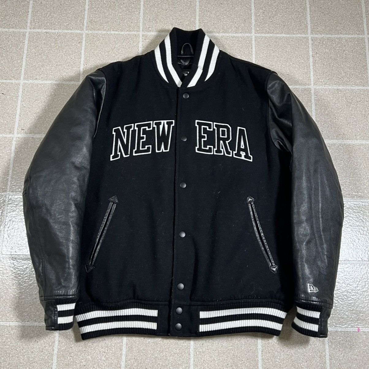New Era New Era Varsity Jacket Spell Out Letterman Coat Men L Black Size US L / EU 52-54 / 3 - 1 Thumbnail