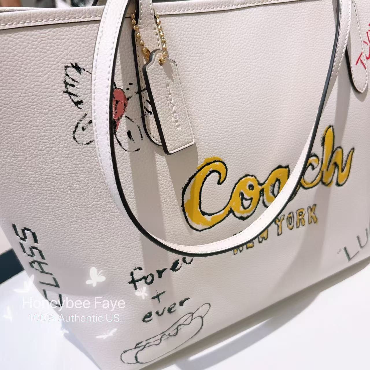 Coach NWT Coach City Tote Bag With Sketch Print CAK18 Size ONE SIZE - 3 Thumbnail