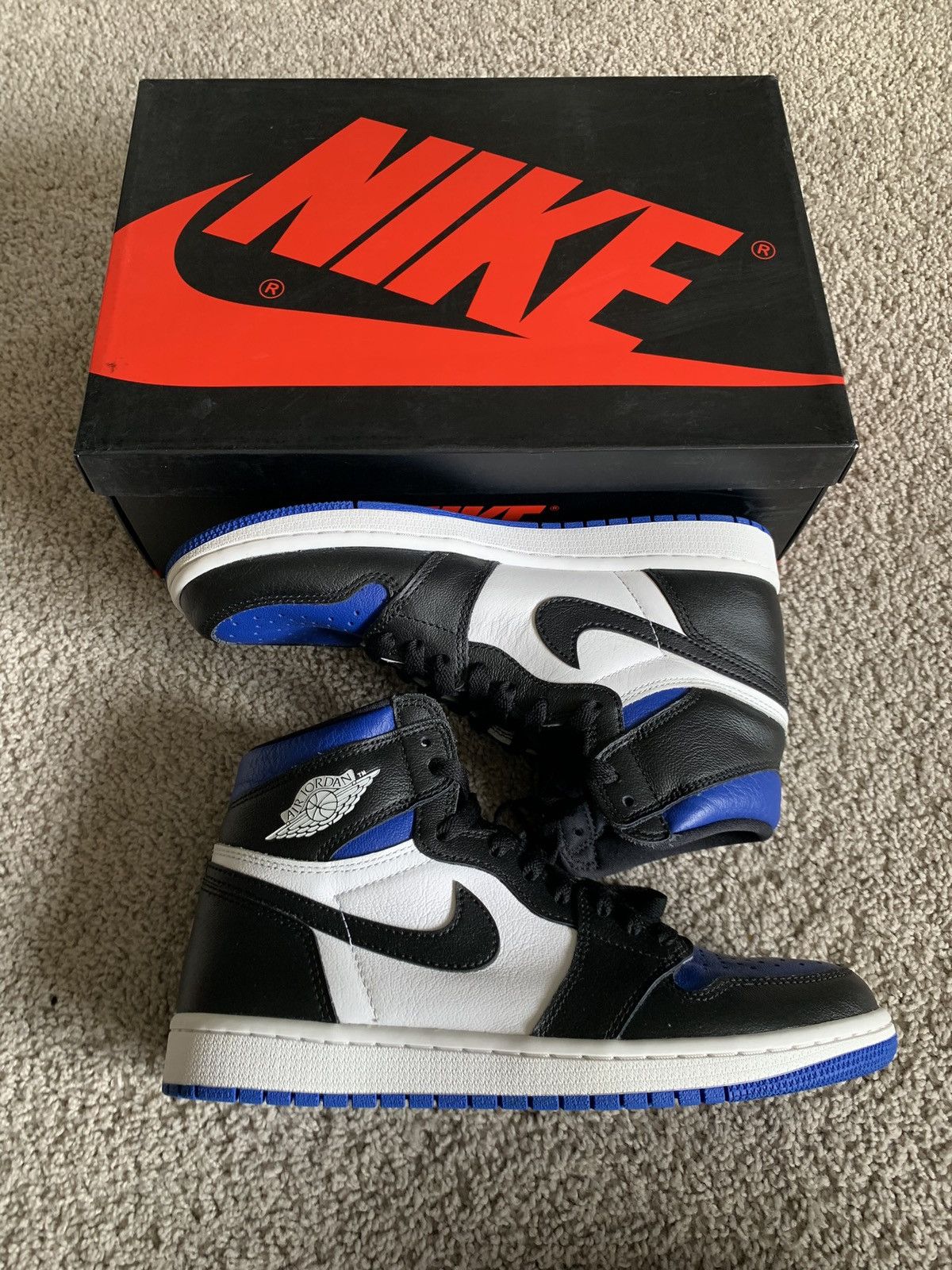 image of Jordan Nike Air Jordan Retro 1 High OG ‘Royal Toe’ Size 8 Shoes, Men's