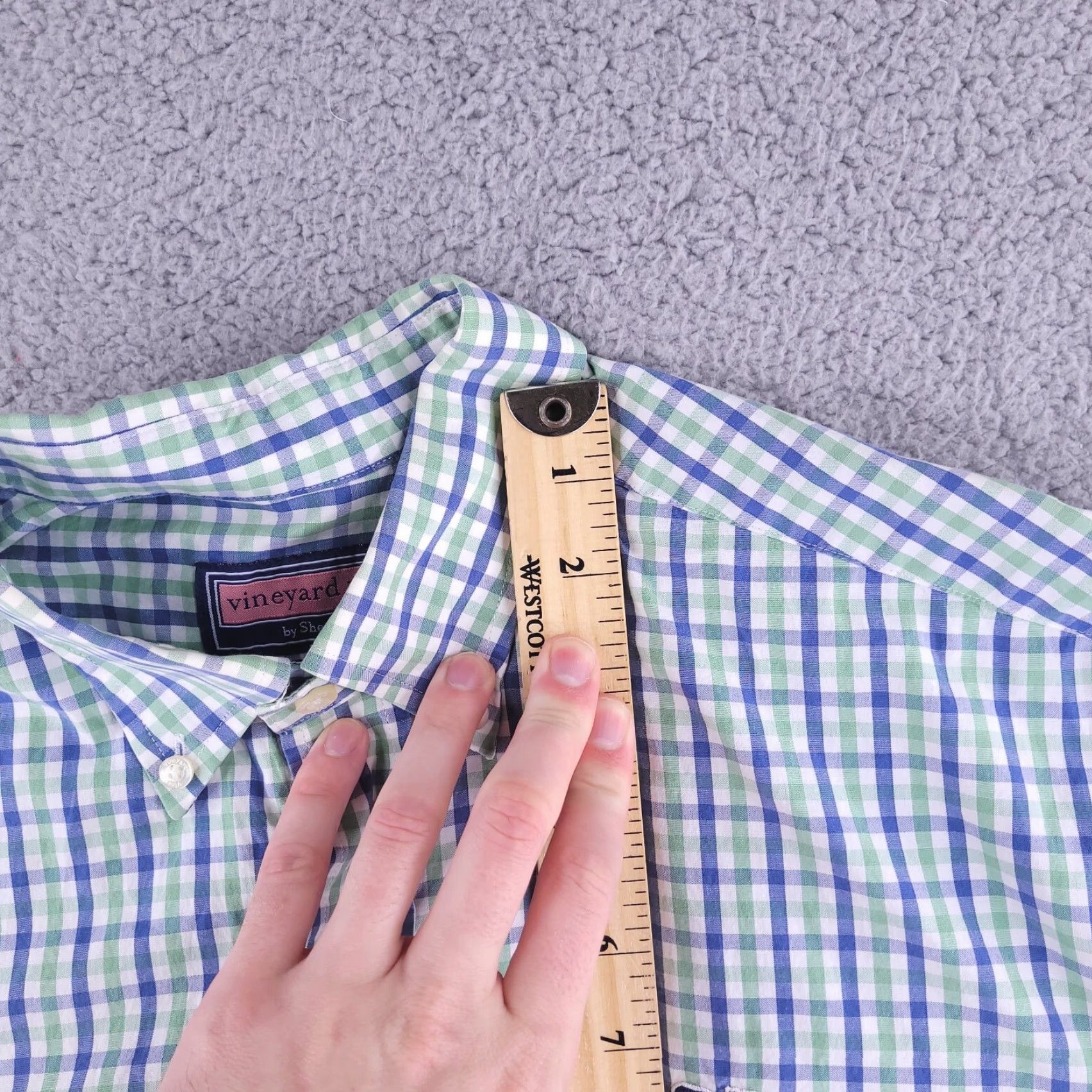 Vineyard Vines Vineyard Vines Shirt Mens Small Green Check Casual Whale Cotton Long Sleeve Size US S / EU 44-46 / 1 - 6 Thumbnail