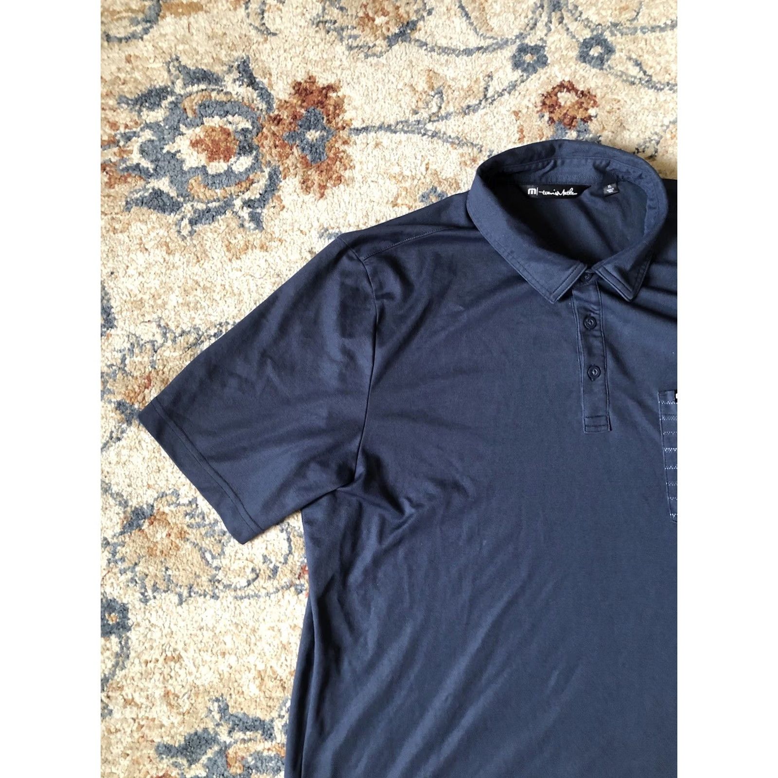TravisMathew Travis Mathew Polo Shirt Mens Blue Short Sleeve Collared Pullover Regular Fit 2XL Golf Casual Lightweight Size US XXL / EU 58 / 5 - 3 Thumbnail
