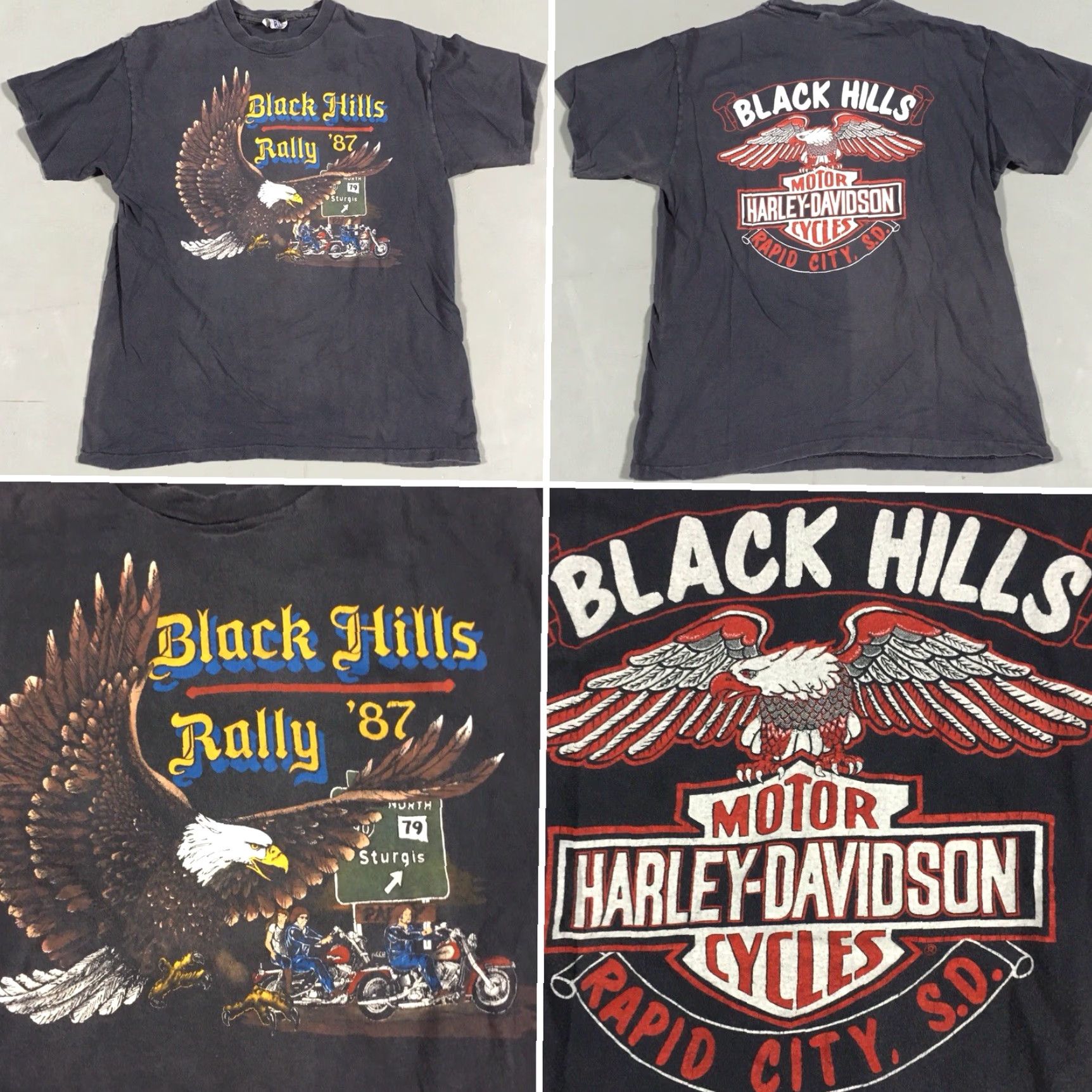 Hanes VINTAGE Harley Davidson Motorcycles T Shirt Black Hills Rally ’87 XL Men Hanes 100% Cotton Graphic Tee Short Sleeve Black 1980s Size US XL / EU 56 / 4 - 6 Thumbnail