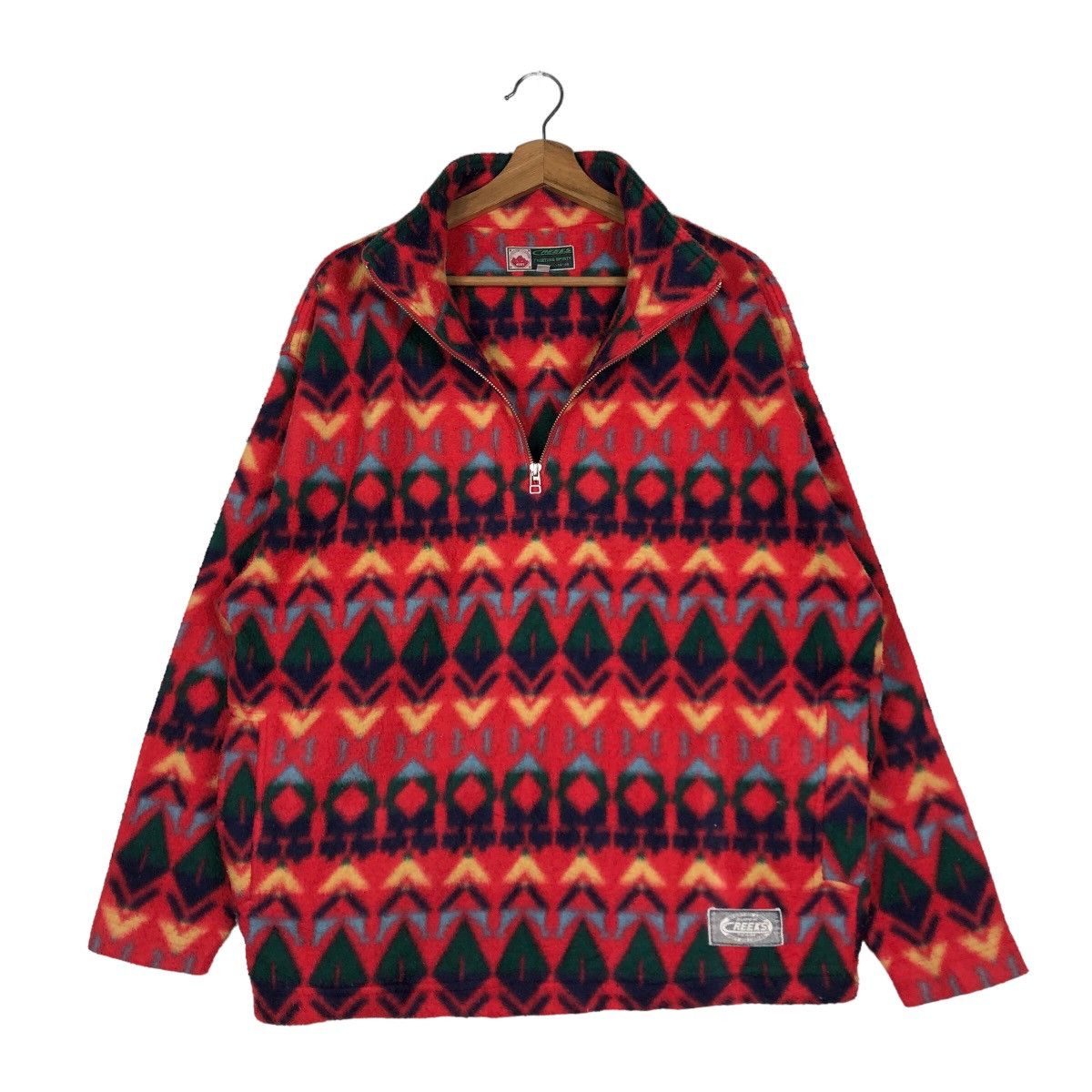 Vintage 🔥VINTAGE CREEKS USA FLEECE JACKET NATIVE NAVAJO ANORAK Size US M / EU 48-50 / 2 - 11 Thumbnail