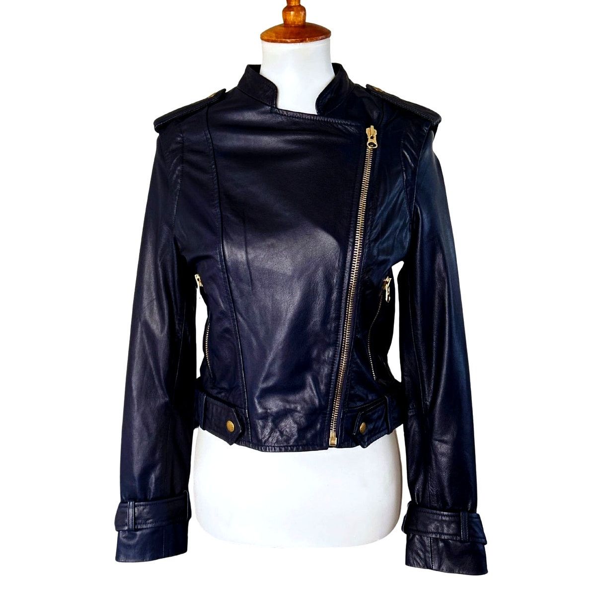 Other Kookai Paris Genuine Leather Biker Jacket Navy New With Tags | Grailed