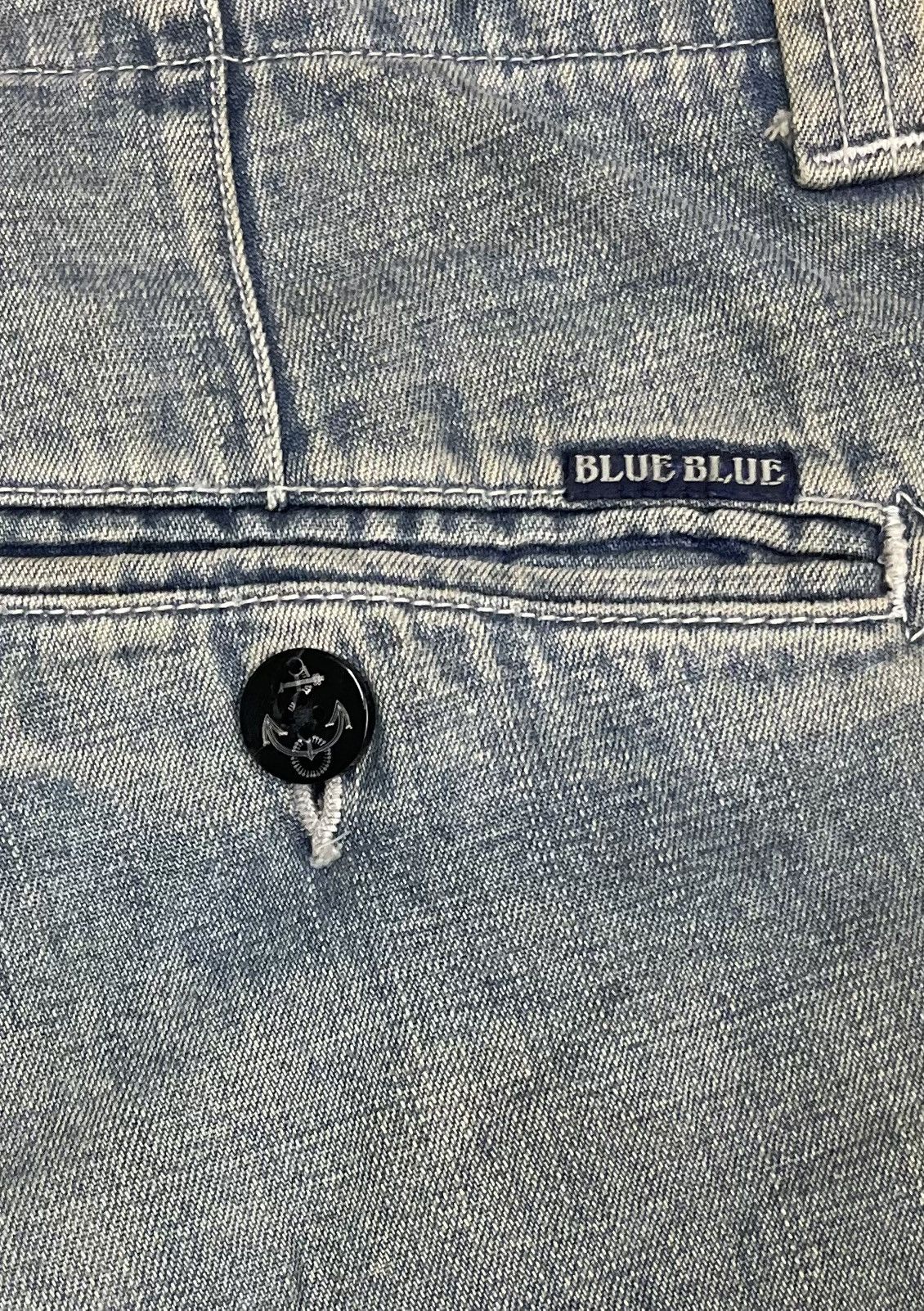 Blue Blue Japan BLUE BLUE JAPAN Lace-Up Back Anchor Button Indigo Shorts Size US 31 - 3 Thumbnail