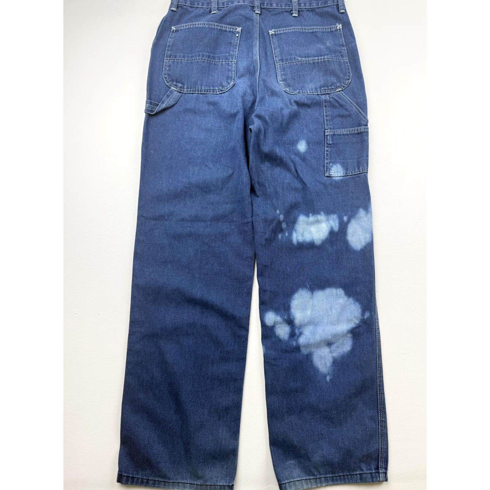 Denime Roebucks Jeans Mens 36x34 Blue Med Wash Denim Relaxed Straight Distressed Size US 36 / EU 52 - 2 Thumbnail