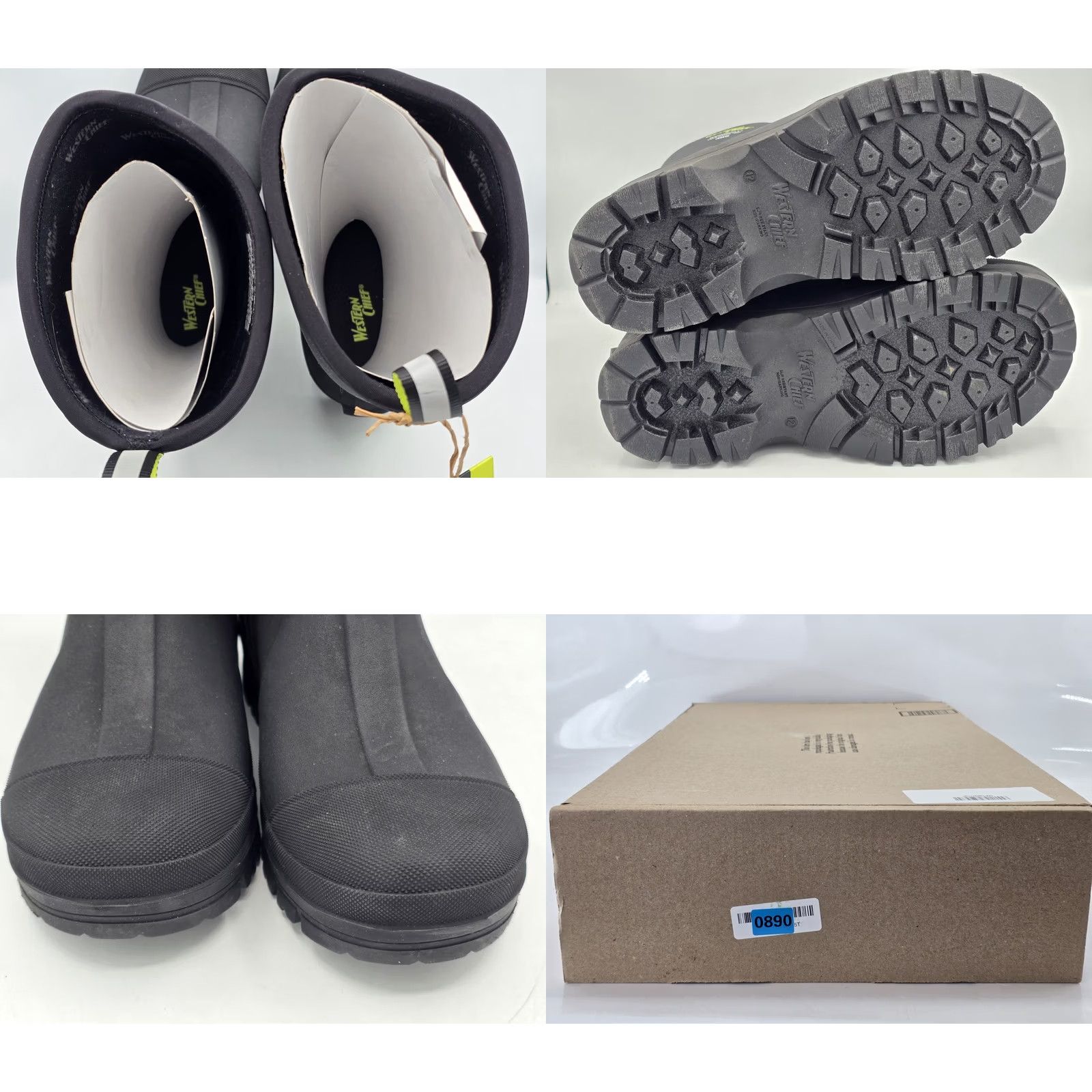 Vintage WESTERN CHIEF 365 Neoprene Mid Cold Weather Boots Men's 12 Black Shoes Boot Waterproof Rubber Rubber Size US 12 / EU 45 - 9 Thumbnail