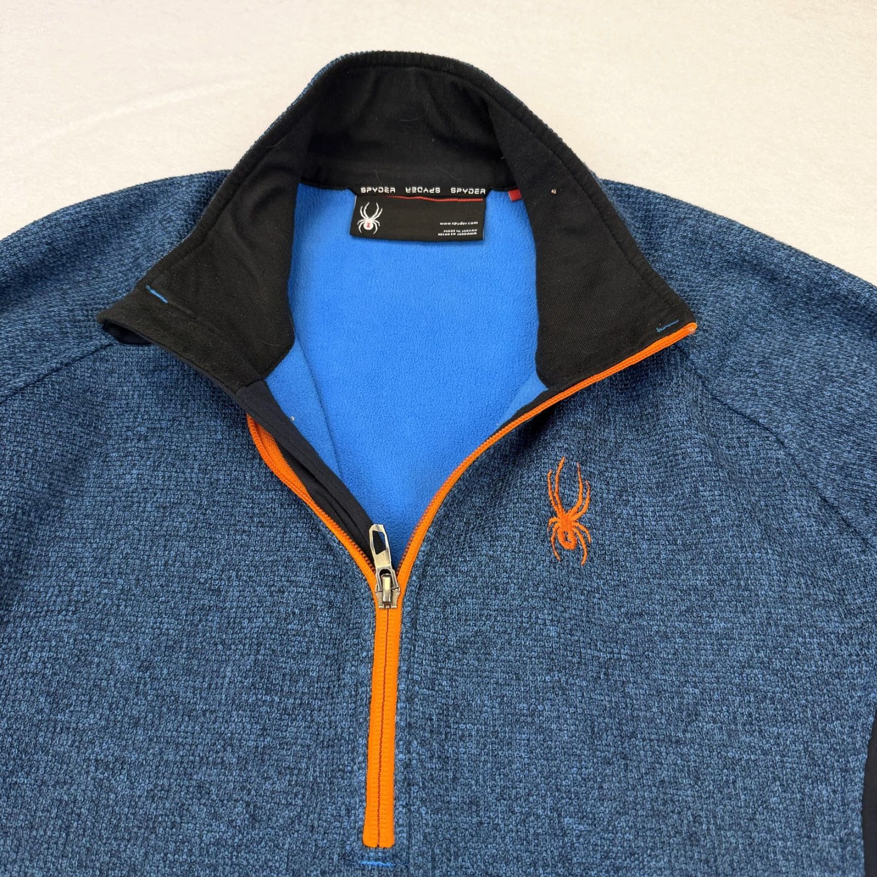 Spyder Spyder Pullover Mens L Colorblock 1/4 Zip Fleece Mock Neck Top Blue Size US L / EU 52-54 / 3 - 2 Thumbnail