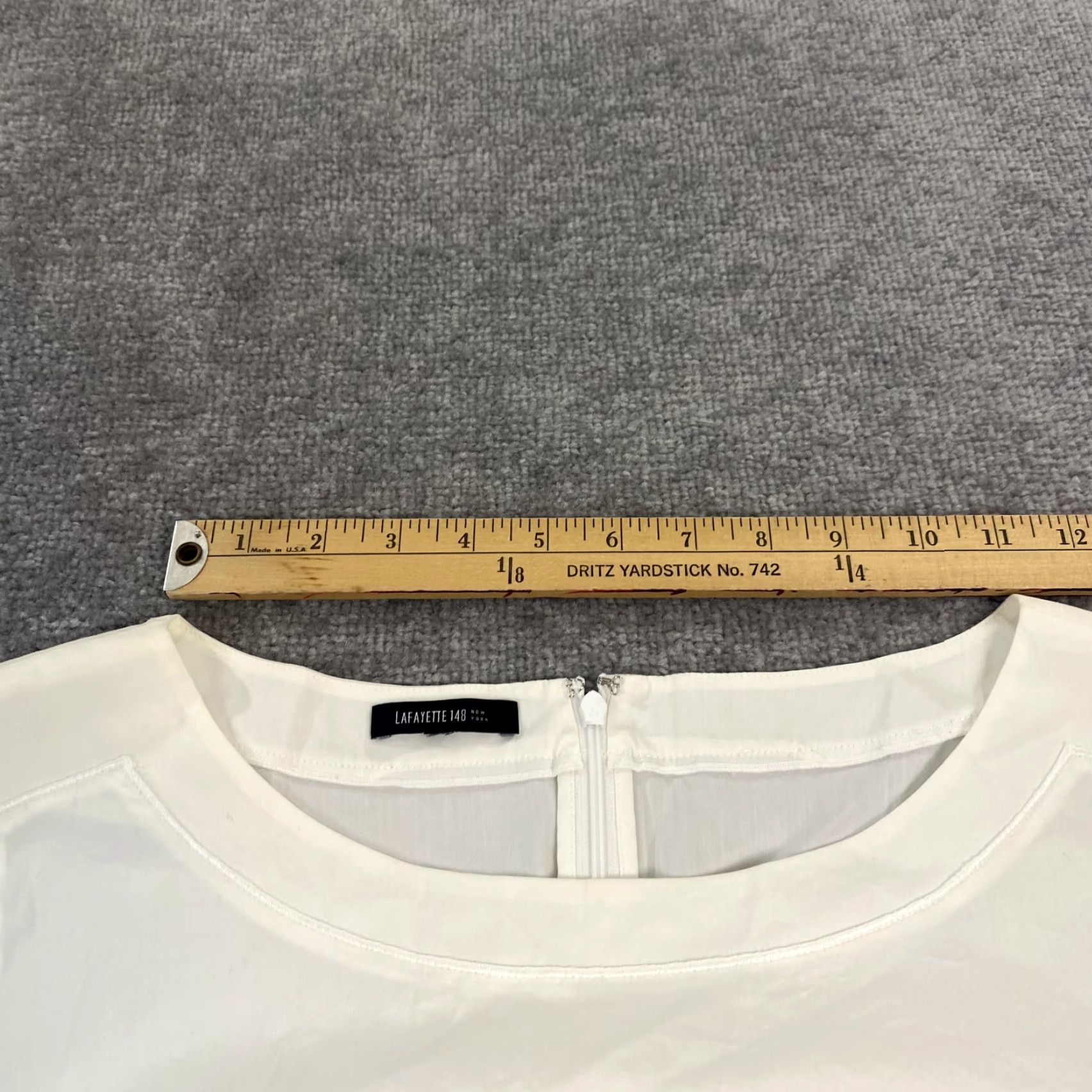 Vintage Lafayette 148 New York Shirt Womens M/L White Back Zip Sleeveless Sheer Lightweight Top Size M / US 6-8 / IT 42-44 - 7 Thumbnail