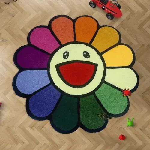 VIBE Flower Carpet Soft Tufted Rug Cute Size ONE SIZE - 1 Thumbnail