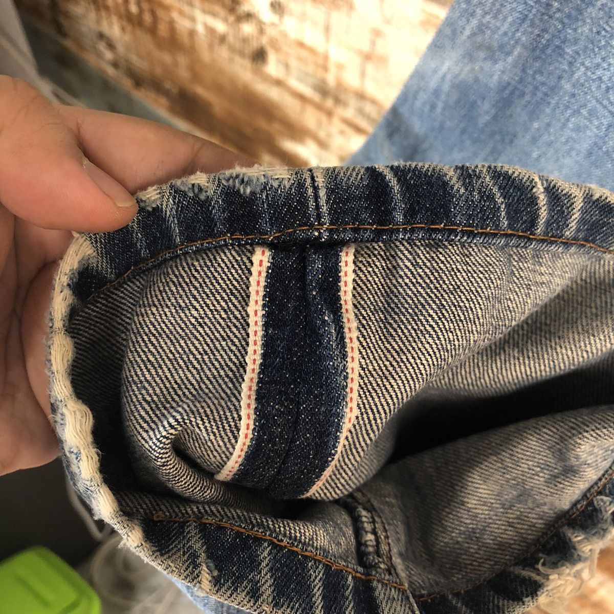Levi's D Levis 504 Big E selvedge Distressed Denim Pants #A2579 Size US 29 - 14 Thumbnail