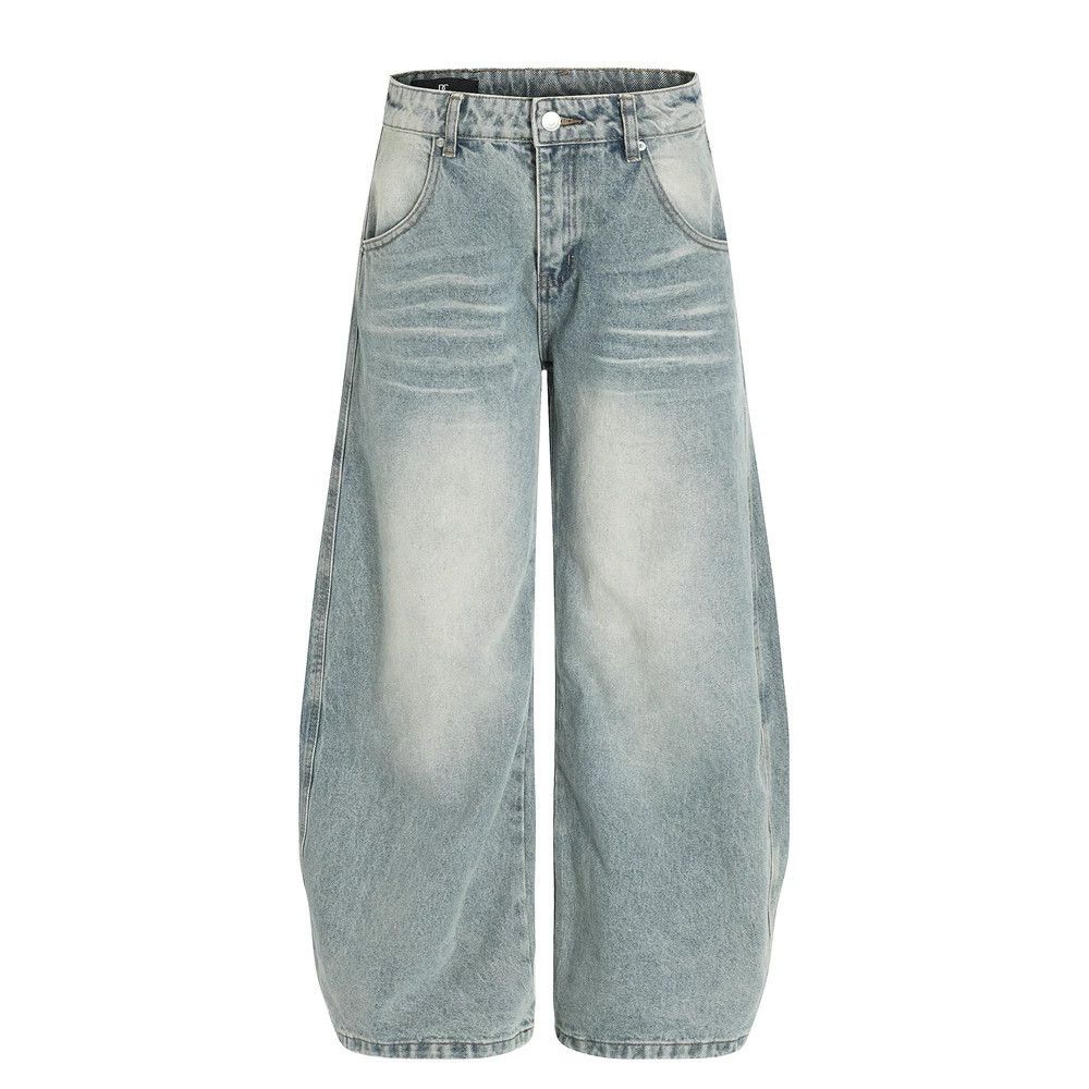 Vintage Men's wide-leg washed distressed scimitar jeans Size US 32 / EU 48 - 1 Thumbnail