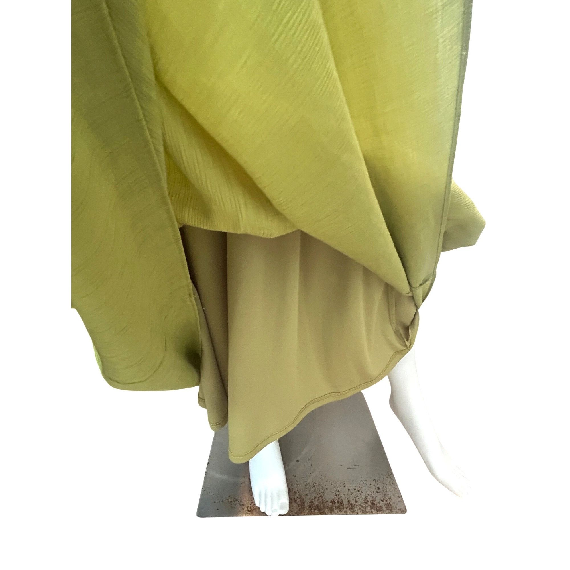 Other Taylor Maxi Dress L Chartreuse Drawstring Halter Sleeveless Size L / US 10 / IT 46 - 14 Thumbnail