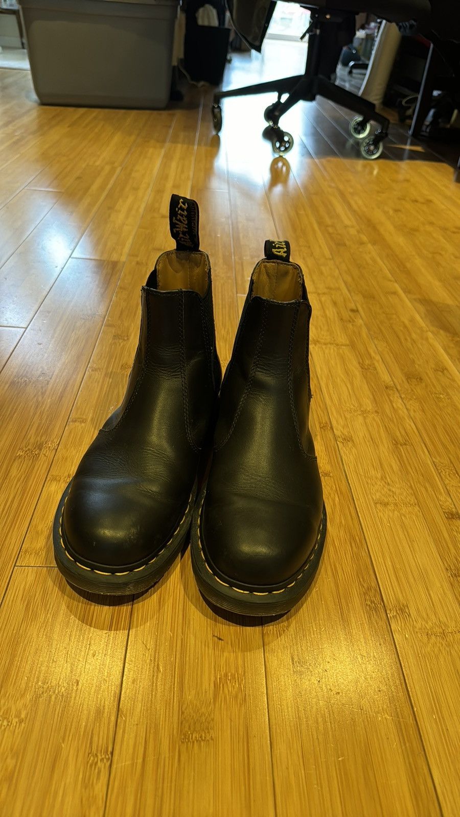 image of Dr Martens 2976 Men’S 9/women’S 10/uk 8 Black Leather Shoes, Women's