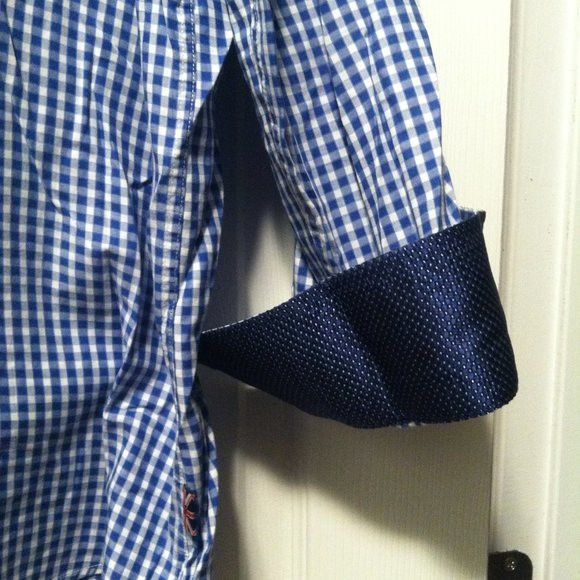 English Laundry ENGLISH LAUNDRY MENS BLUE 100%COTTON CASUAL SHIRT 17.5/34-35 Size US XL / EU 56 / 4 - 7 Thumbnail