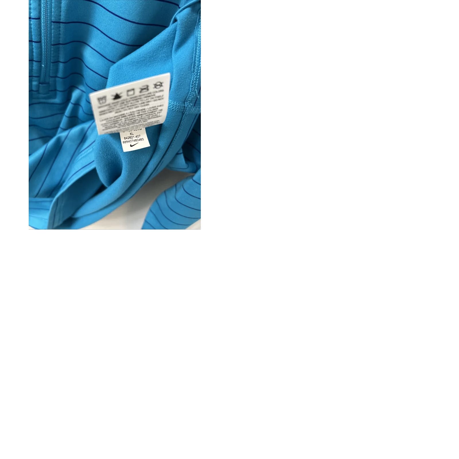 Nike Nike Pro Hyperwarm Pullover Womens XL Blue Striped 1/2 Zip Sweatshirt 642621-407 Size XL / US 12-14 / IT 48-50 - 9 Thumbnail