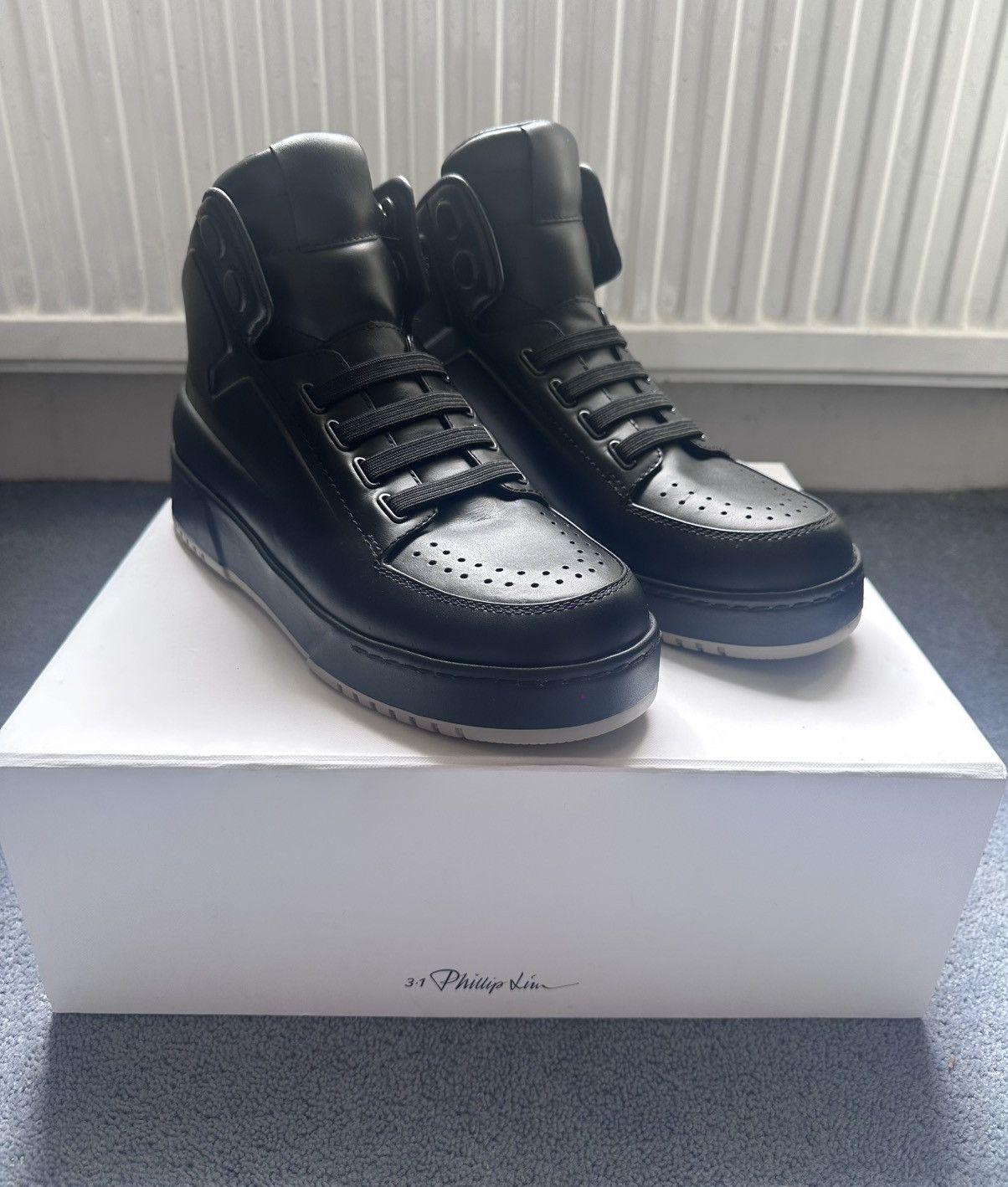 3.1 Phillip Lim 3.1 Phillip Lim High Top Calfskin Leather Sneakers Size US 10.5 / EU 43-44 - 3 Thumbnail
