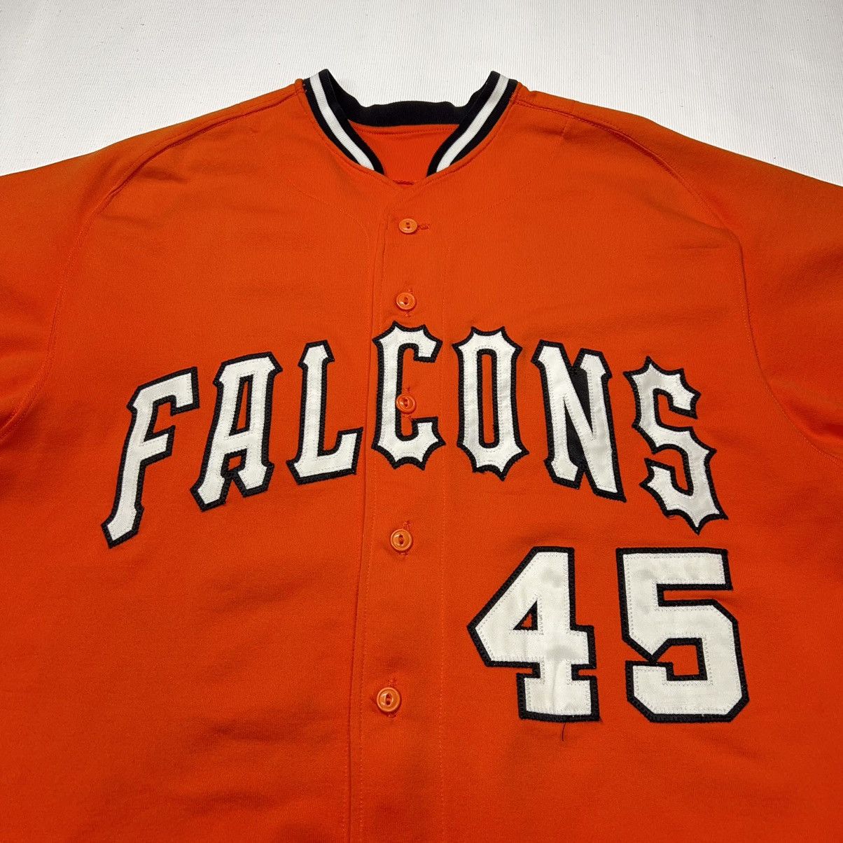 Vintage VTG Powers Baseball Jersey Orange Falcons 45 Athletic Retro Size US M / EU 48-50 / 2 - 2 Thumbnail