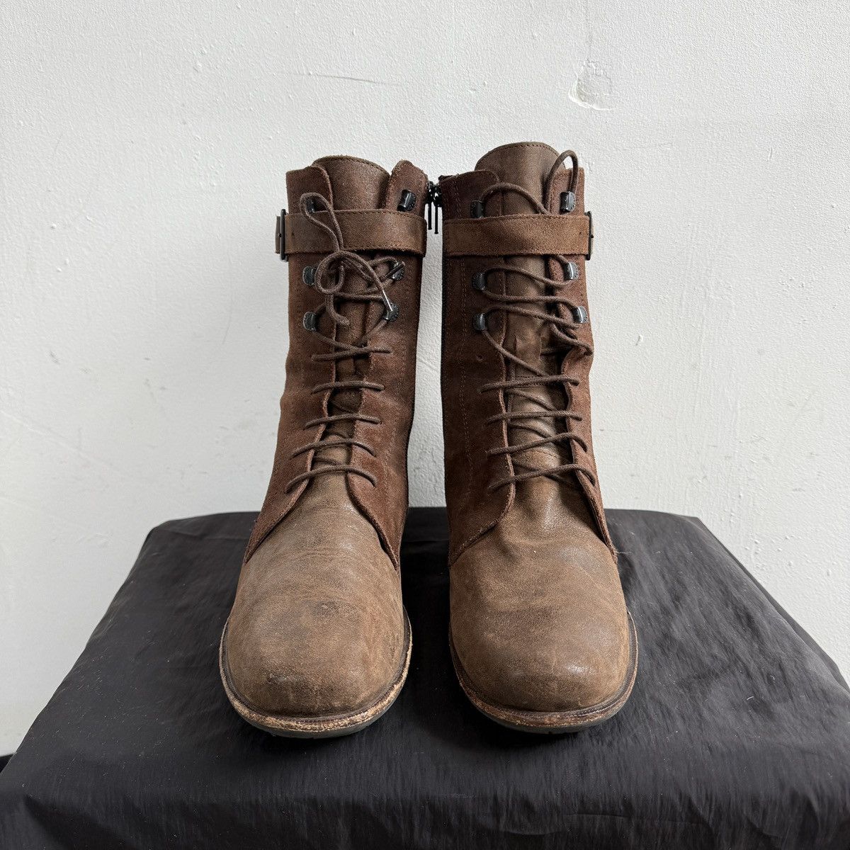 Seditionaries 00's Wolky Brown Leather Lace Up Boots With Buckles Size US 11 / IT 41 - 4 Thumbnail