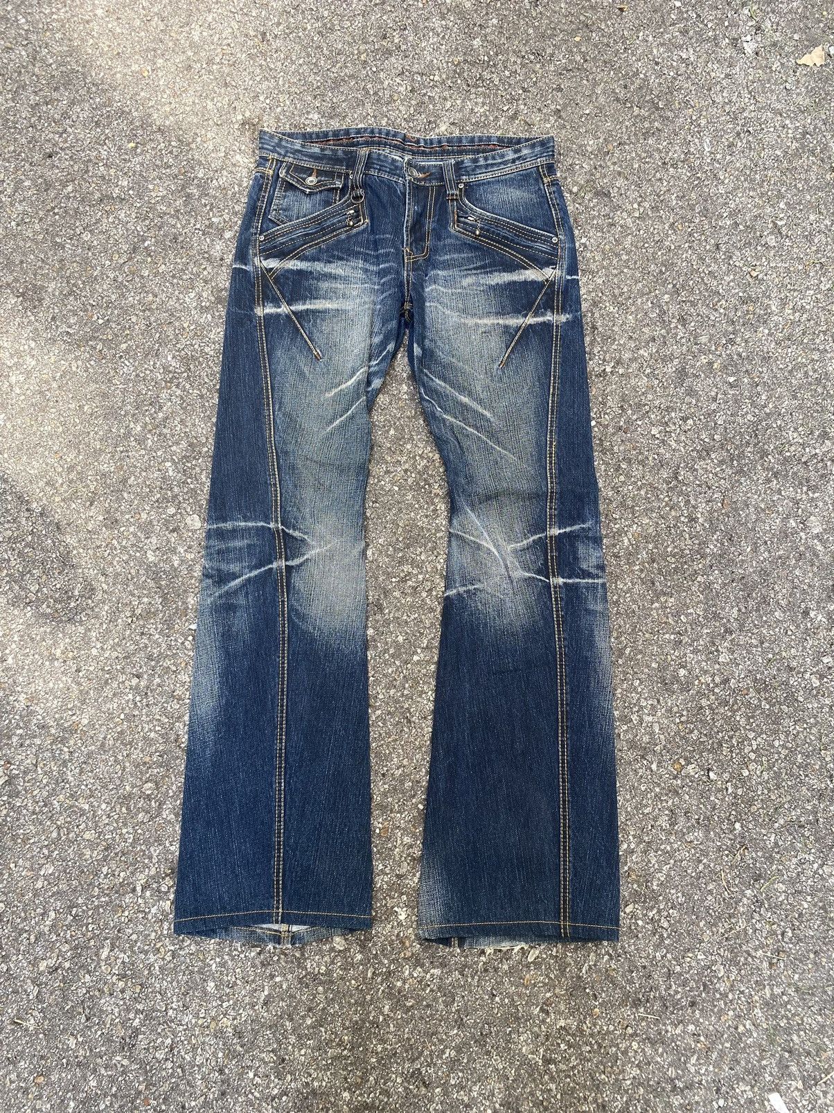 If Six Was Nine Flare Jeans Nicole Club For Men Low Rise Denim Bootcut Punk Size US 30 / EU 46 - 1 Thumbnail