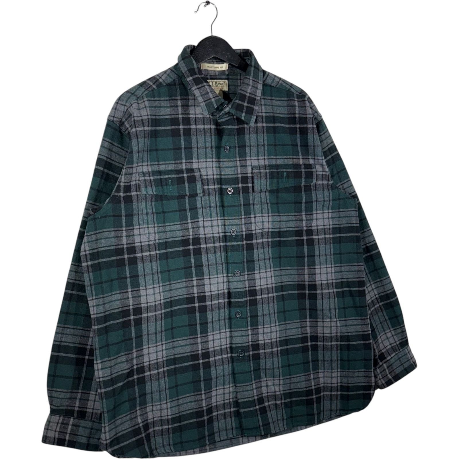 L.L. Bean L.L. Bean Traditional Fit Plaid Chamois Flannel Size US XL / EU 56 / 4 - 4 Thumbnail
