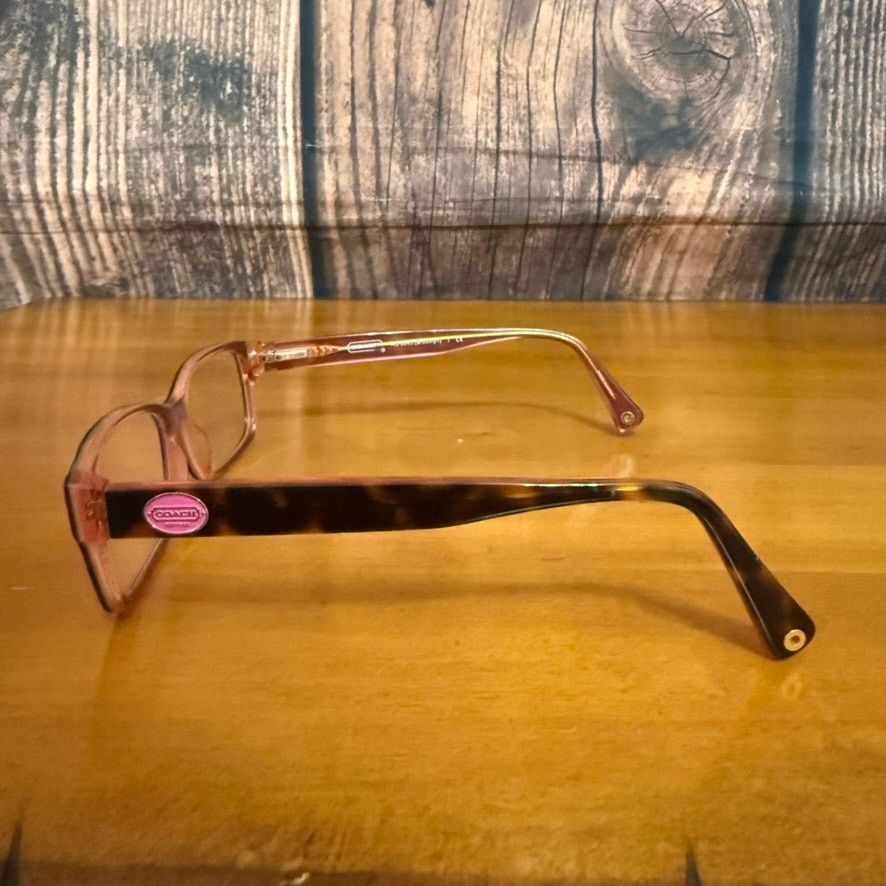 Coach Coach Unisex Geometric Tortoise Shell Eyeglasses Frames Only Size ONE SIZE - 7 Thumbnail