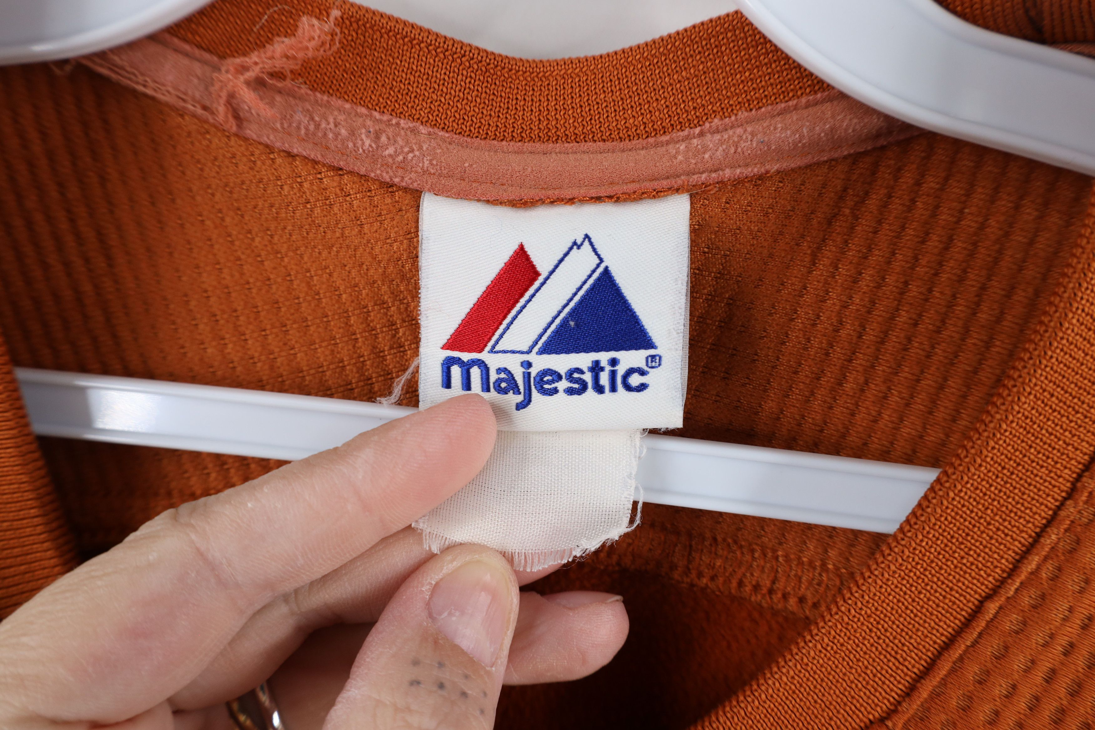 Majestic × Vintage Vintage Majestic Waffle Knit Fleece Lined Sweatshirt Orange Size US XXL / EU 58 / 5 - 10 Thumbnail