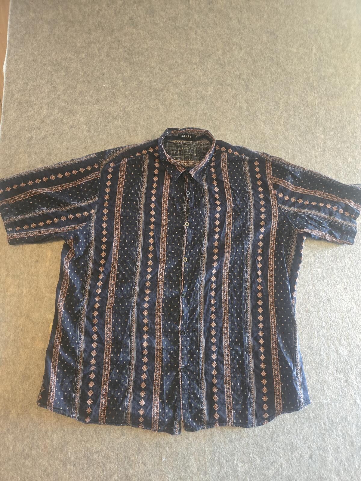Other 3XL Short-Sleeve Button-Down Navy Geometric Stripe Shirt Size US XXL / EU 58 / 5 - 2 Thumbnail