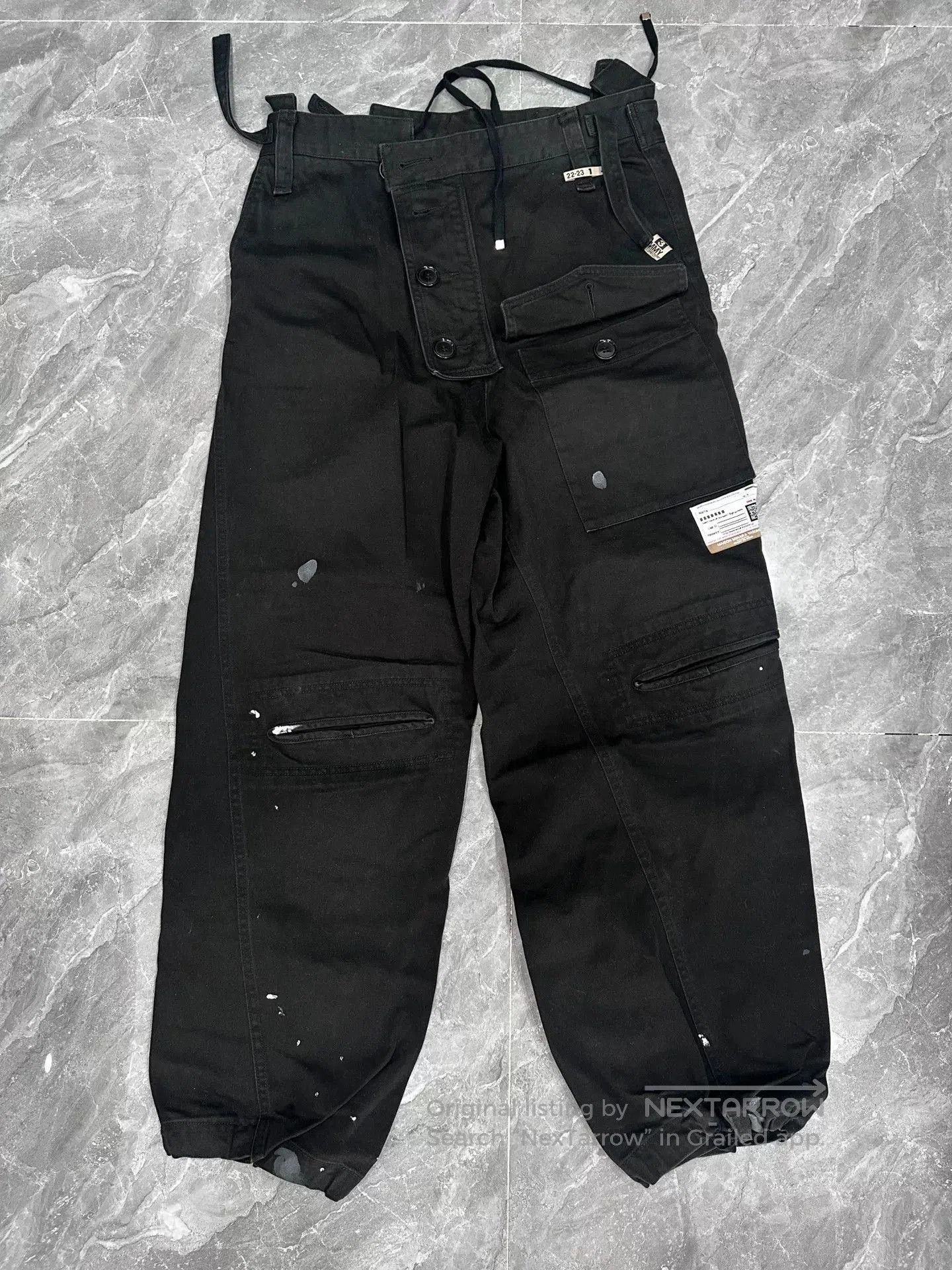 Maison MIHARA YASUHIRO Maison Mihara Yasuhiro Black Wide-Leg Pants. Size US 30 / EU 46 - 1 Thumbnail