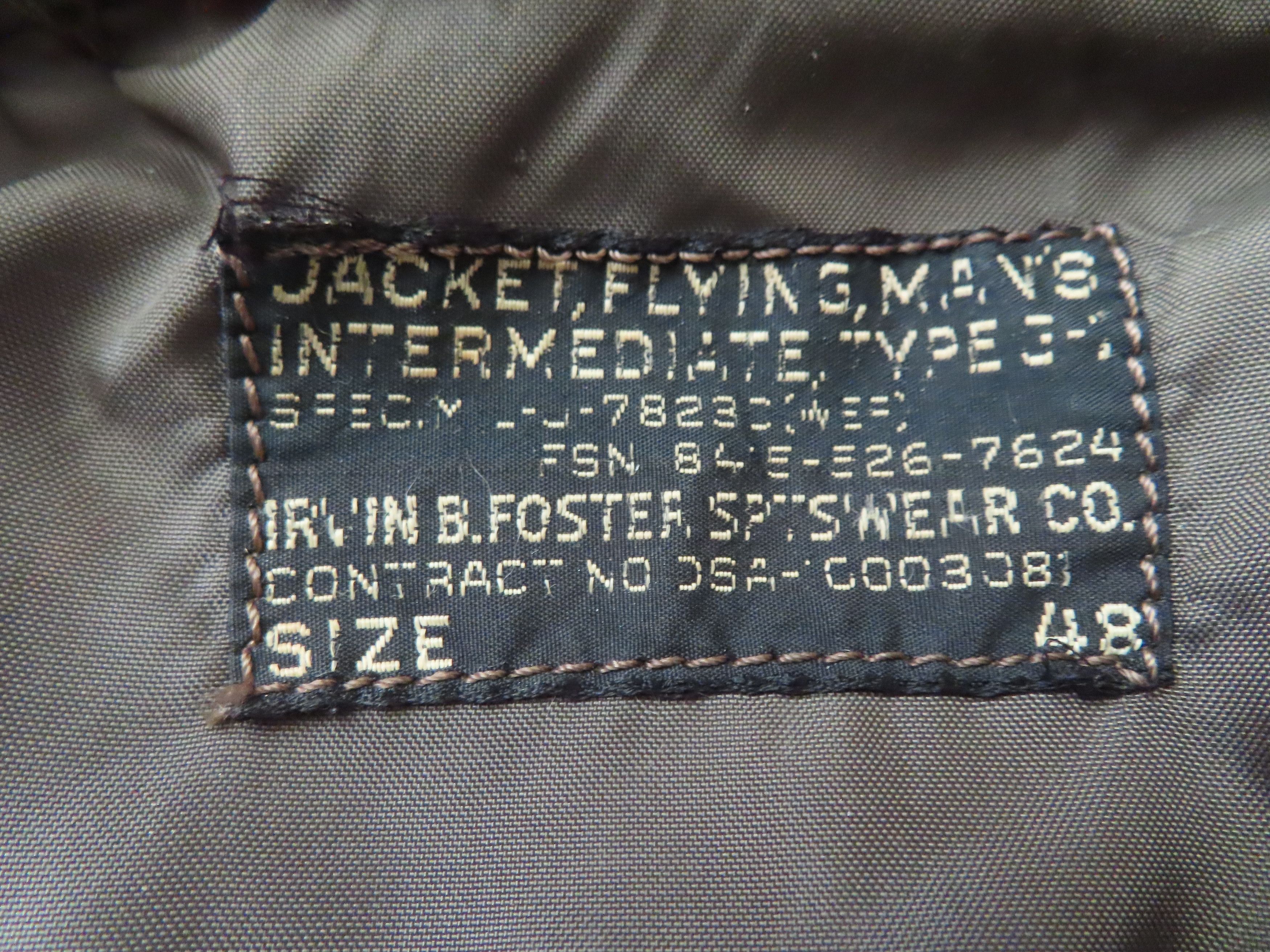 Vintage VIETNAM ERA USN FLIGHT JACKET IRVIN B. FOSTER SPORTSWEAR Size US M / EU 48-50 / 2 - 7 Thumbnail