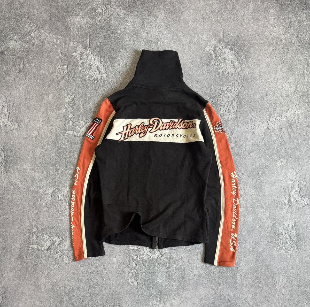 Harley Davidson Harley Davidson S zip turtleneck pullover sweater knit faded Size S / US 4 / IT 40 - 1 Thumbnail